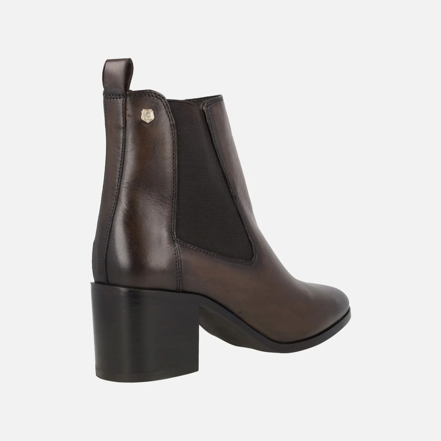 Botines de tacón en piel con elástico lateral - Image 3