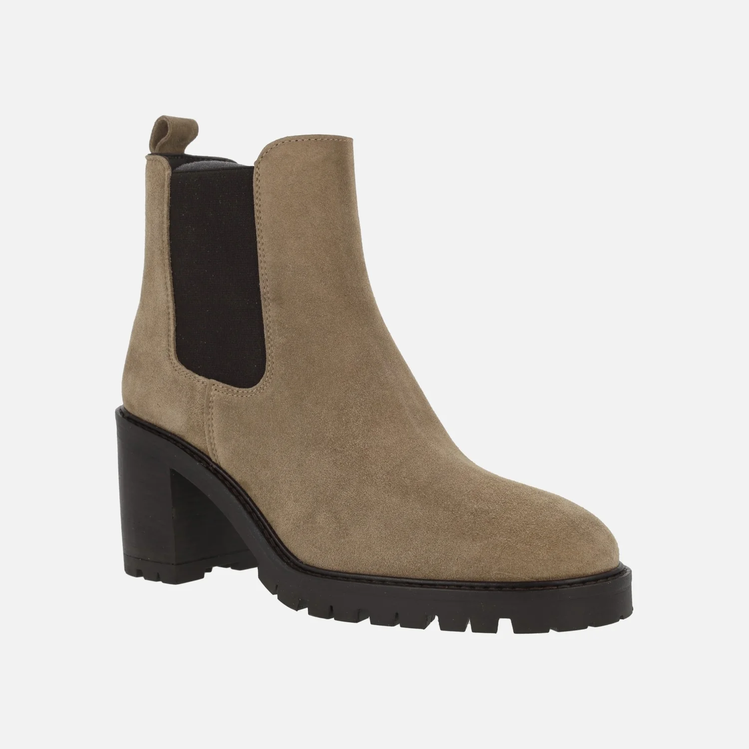 Botines de tacón estilo chelsea en serraje taupe Alpe Valley - Image 2