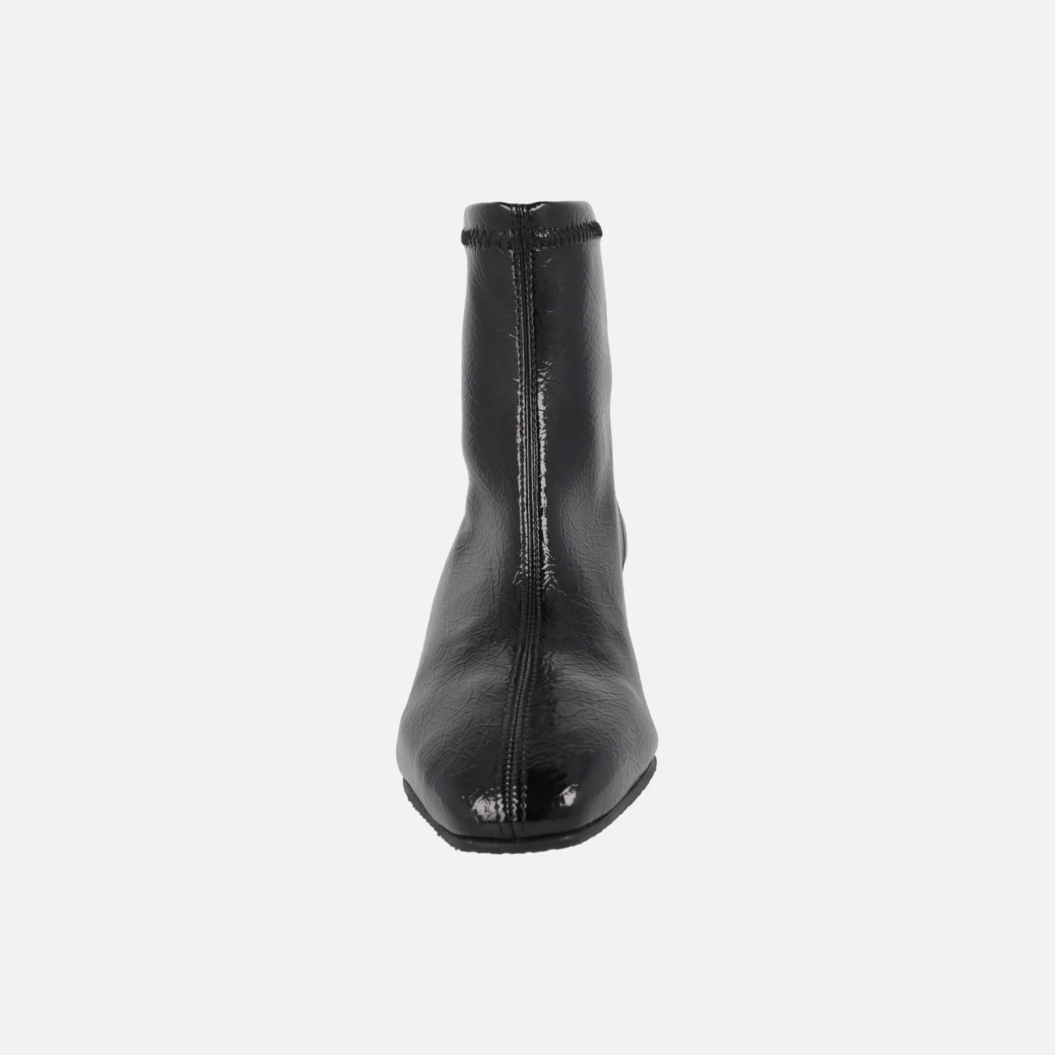 Botines de tejido elástico efecto charol cuarteado con tacón fantasía - Image 5