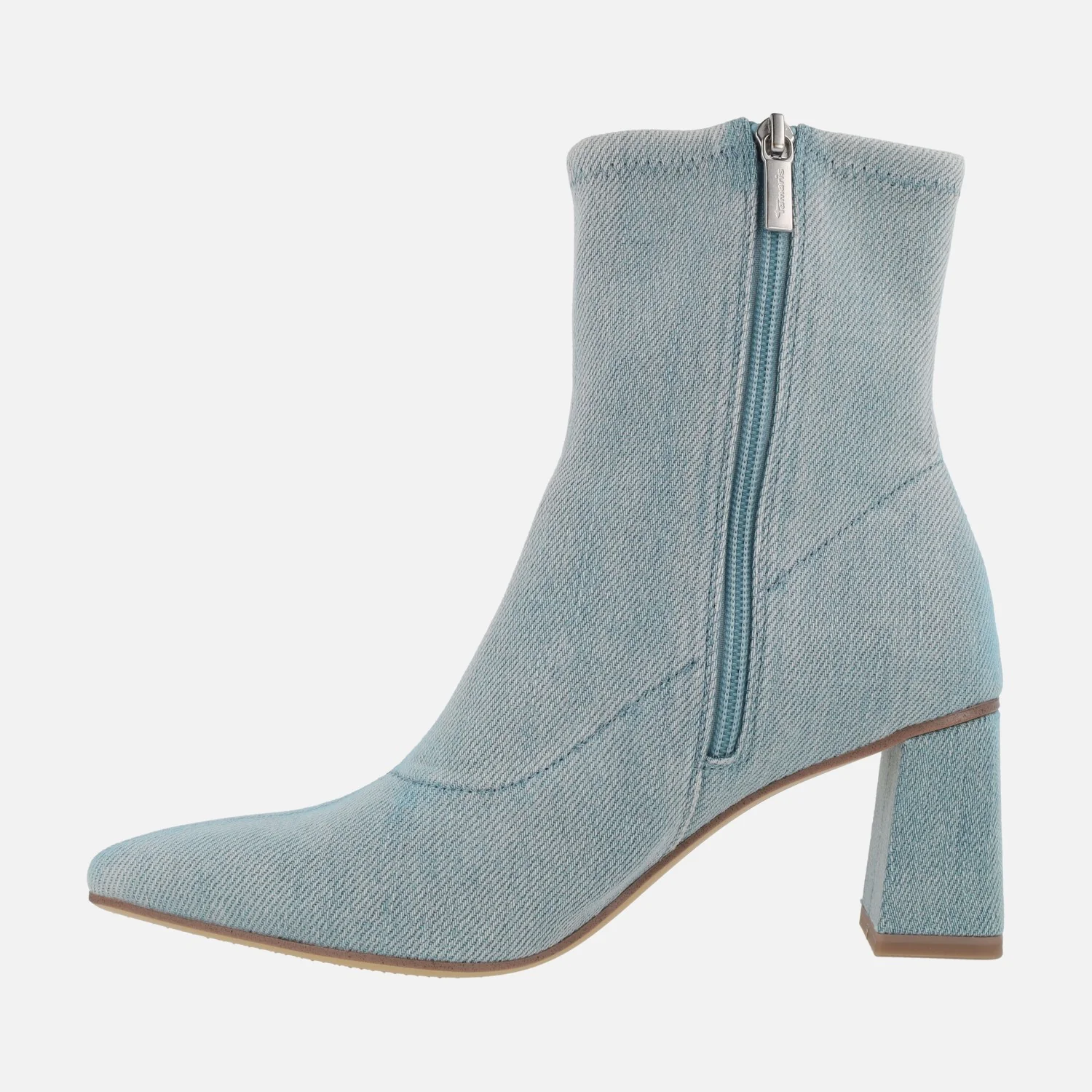 Botines en tejido denim con tacones de 7 cms - Image 3