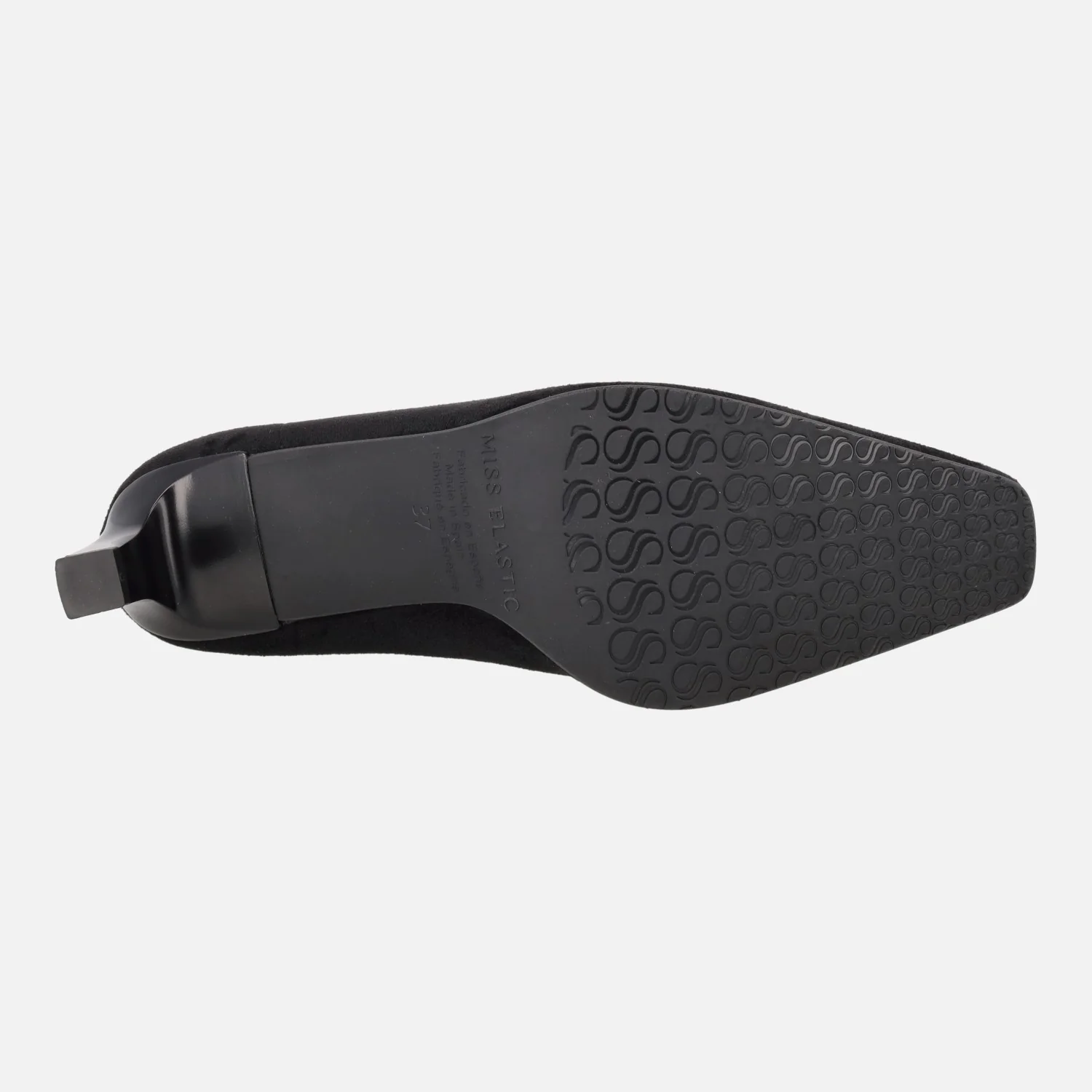 Botines en tejido elástico negro con punta afilada y tacón bajo - Image 6