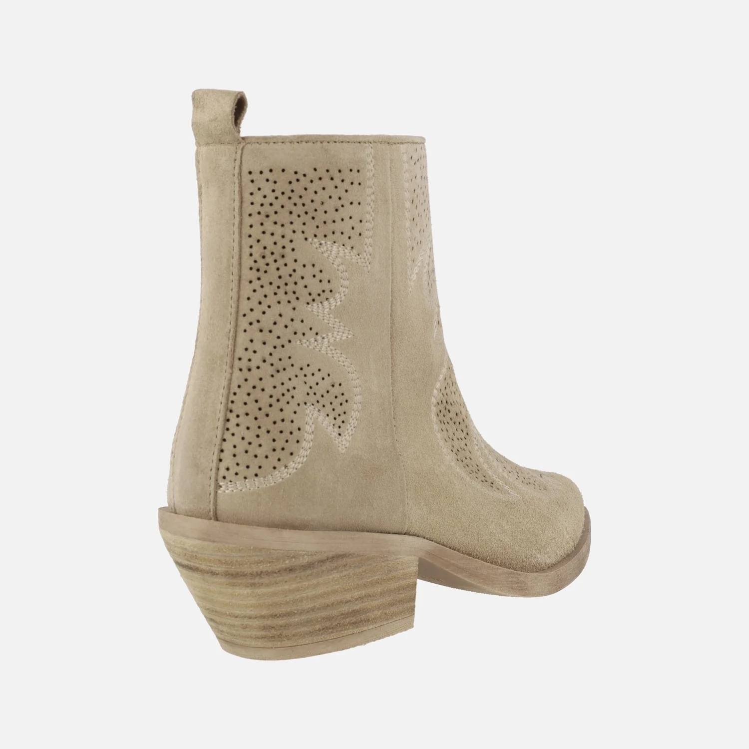Botines estilo cowboy Alpe Holly en piel serraje arena - Image 4