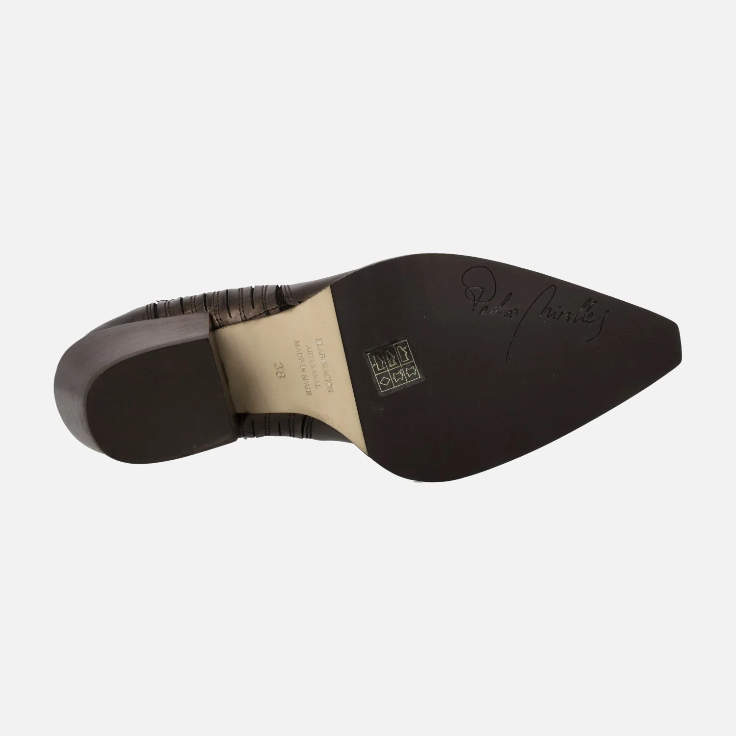 Botines estilo cowboy Sunriver en piel metalizada - Image 10