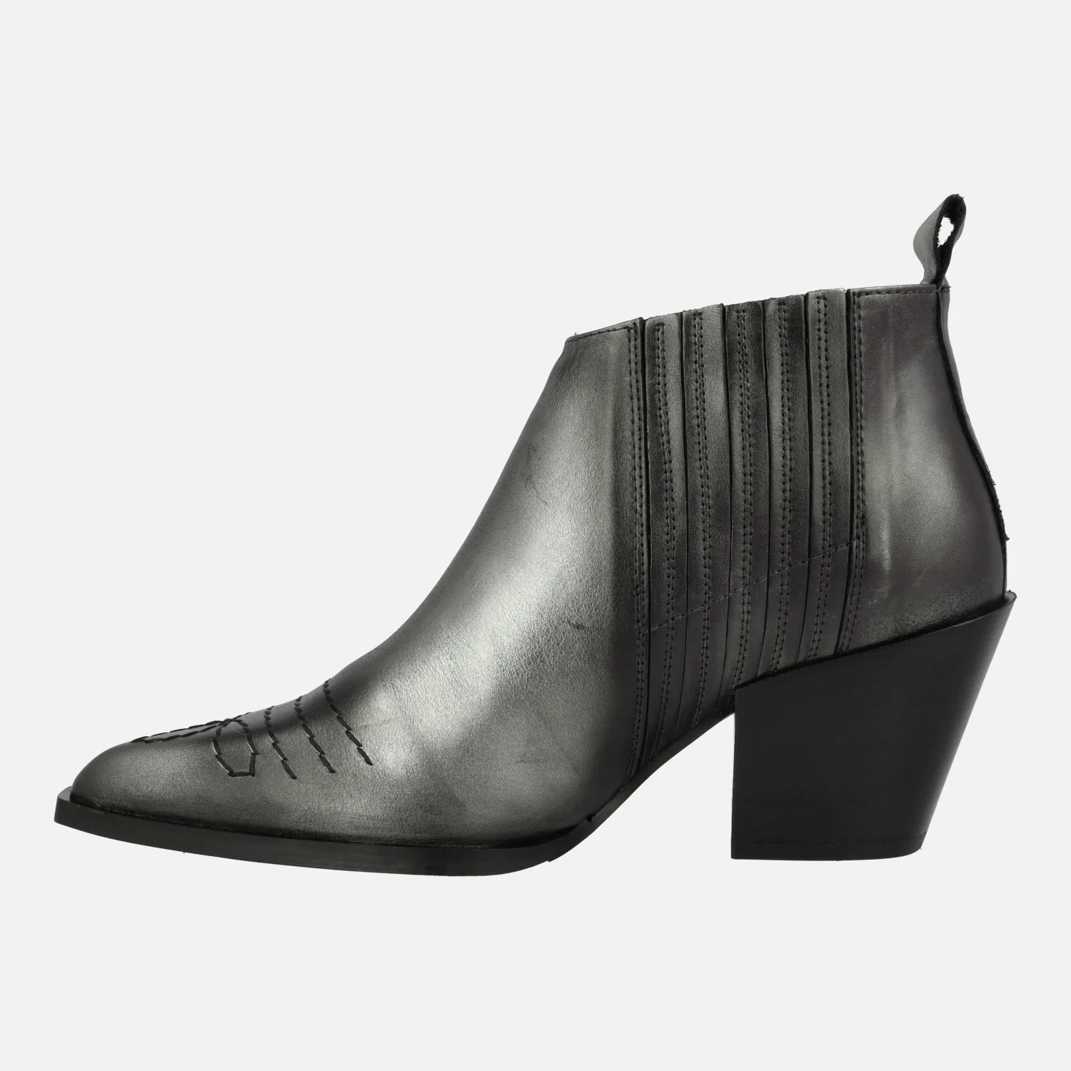 Botines estilo cowboy Sunriver en piel metalizada - Image 4
