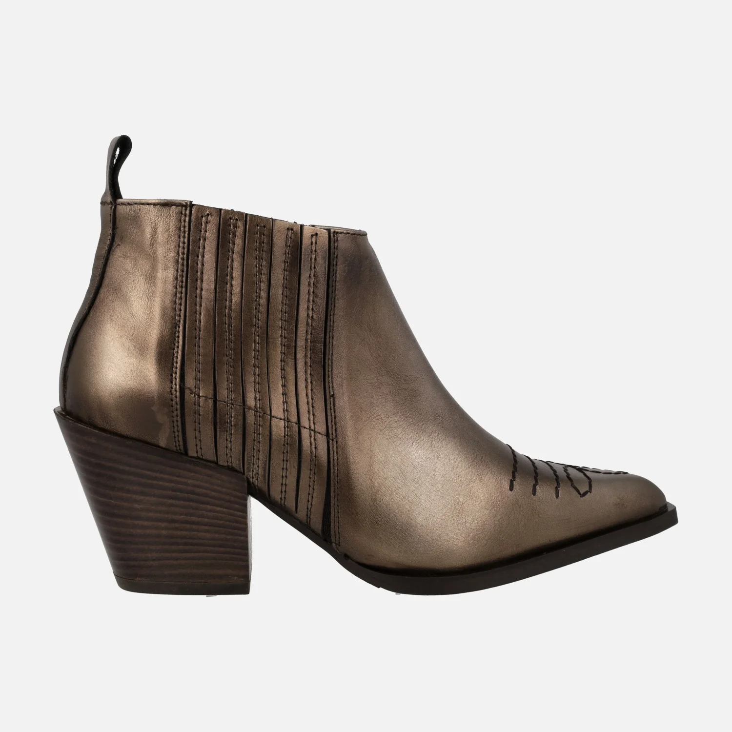 Botines estilo cowboy Sunriver en piel metalizada - Image 6