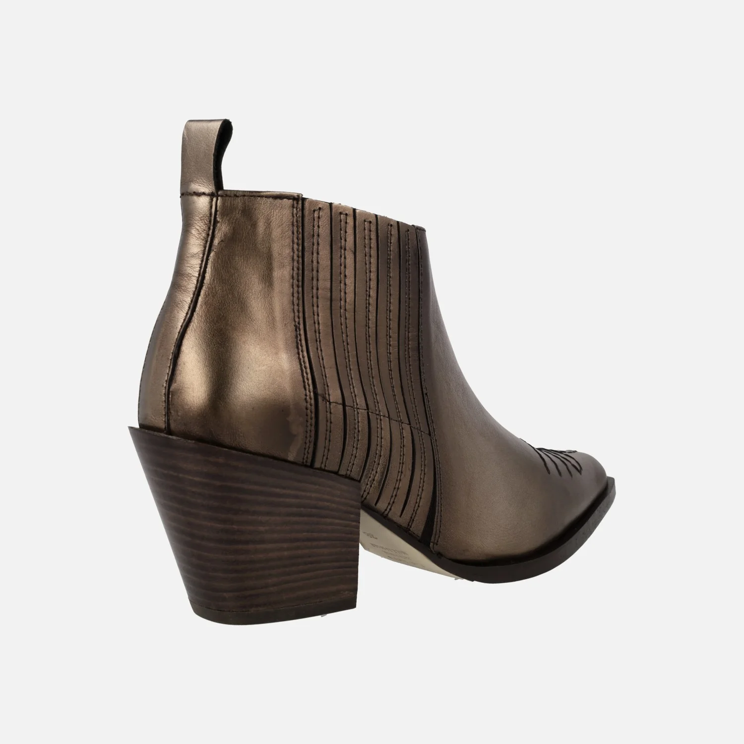 Botines estilo cowboy Sunriver en piel metalizada - Image 8