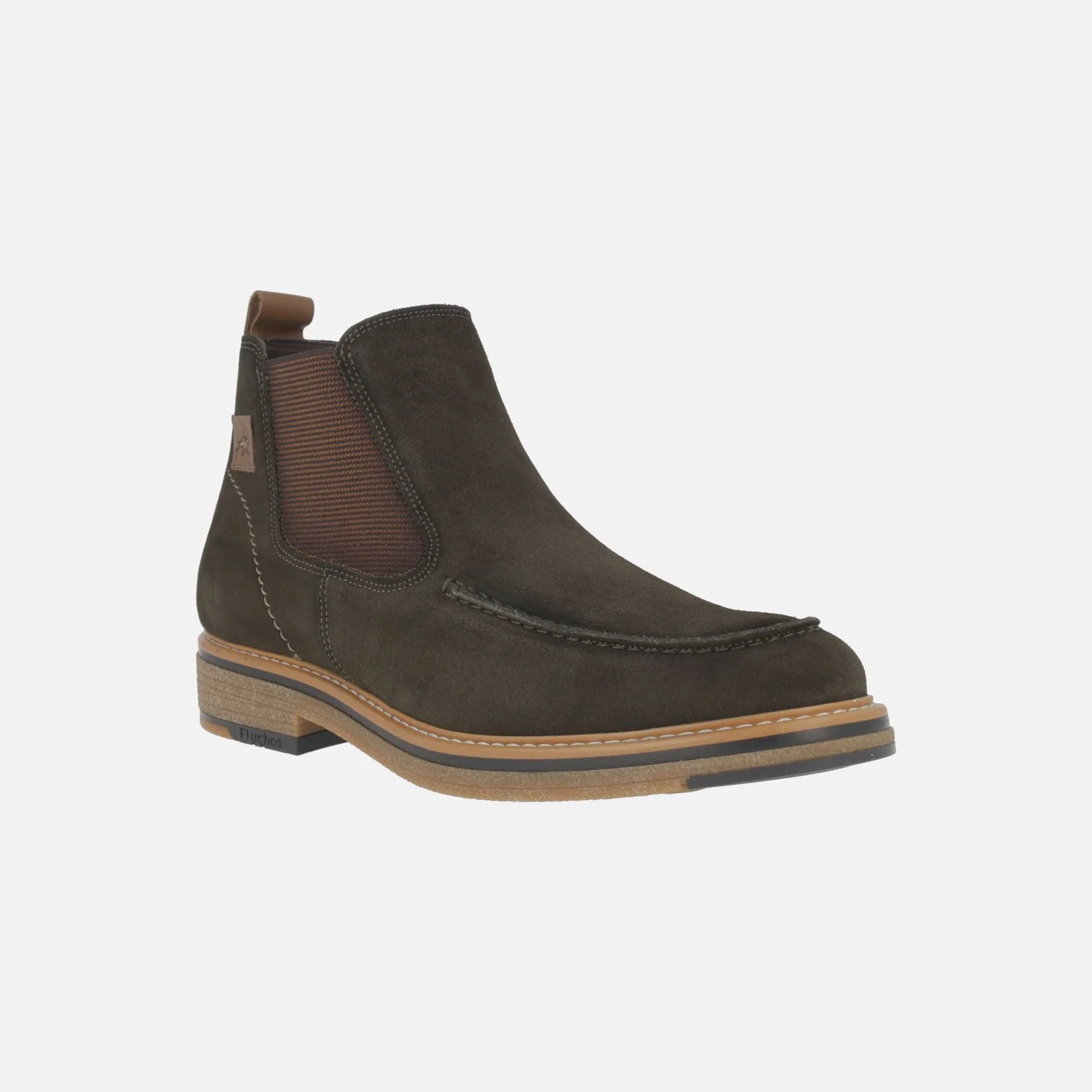 Botines Kasper en piel serraje con elástico y cremallera para hombre - Image 8