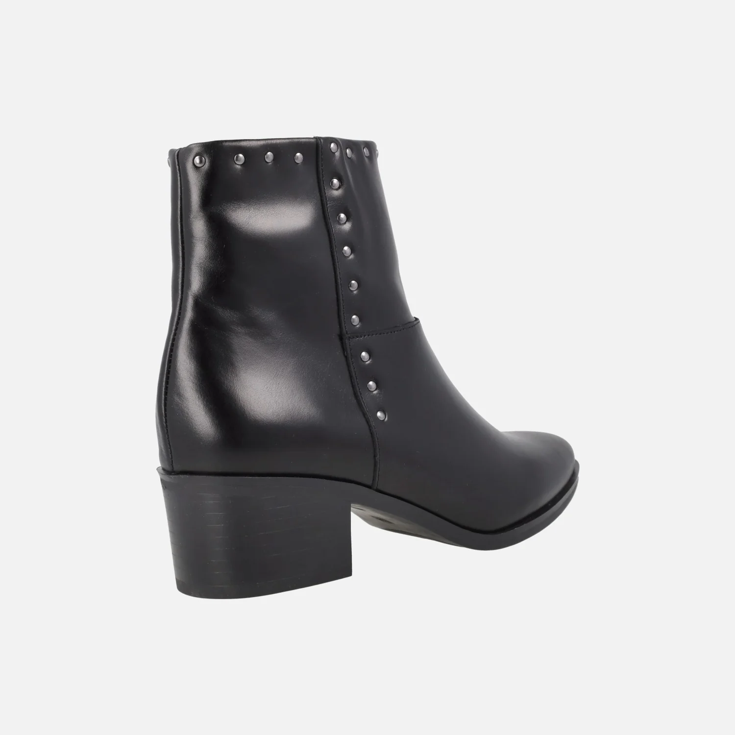 Botines lisos en tacón medio con tachas para mujer - Image 3