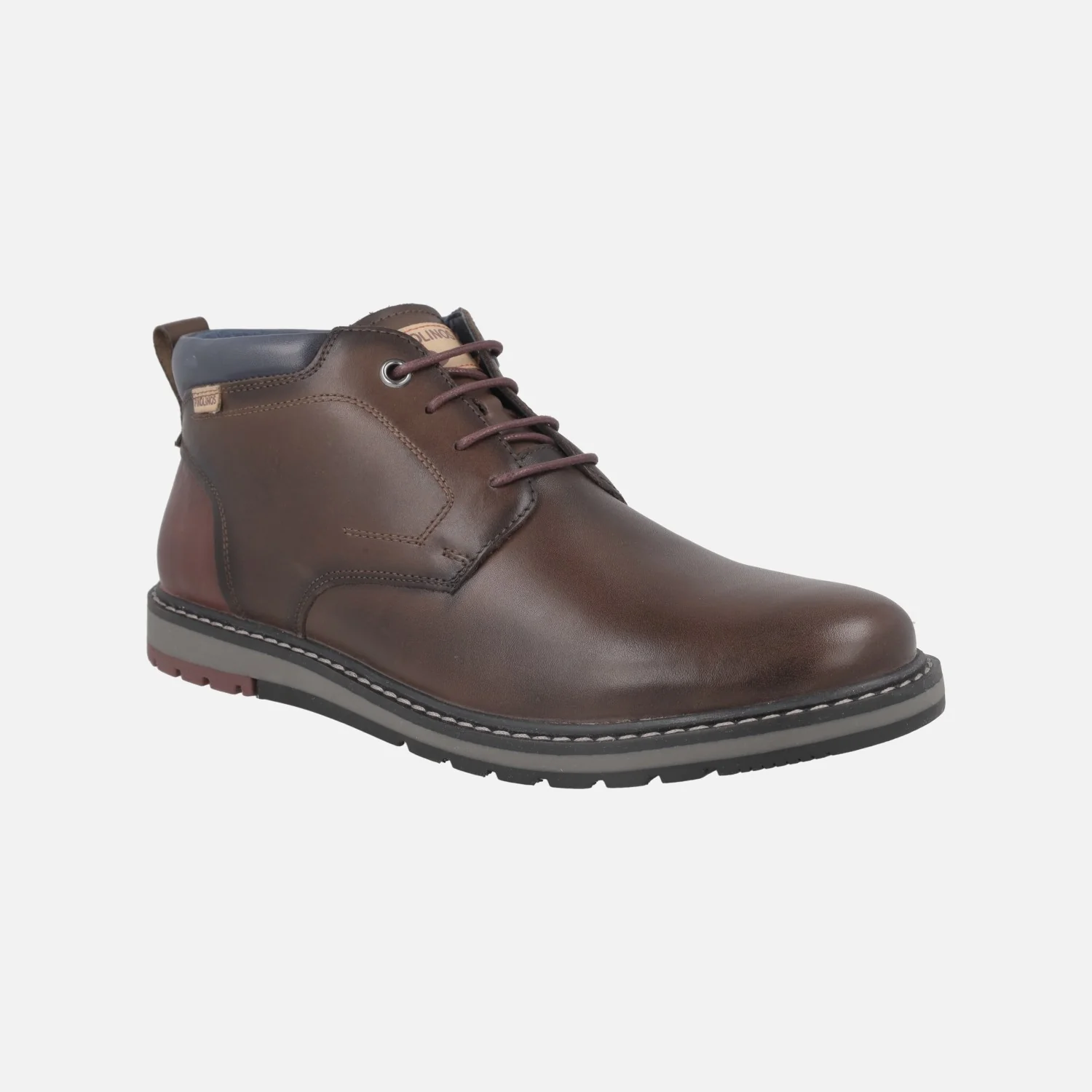 Botines marrones de piel con cordones para hombre Berna - Image 2
