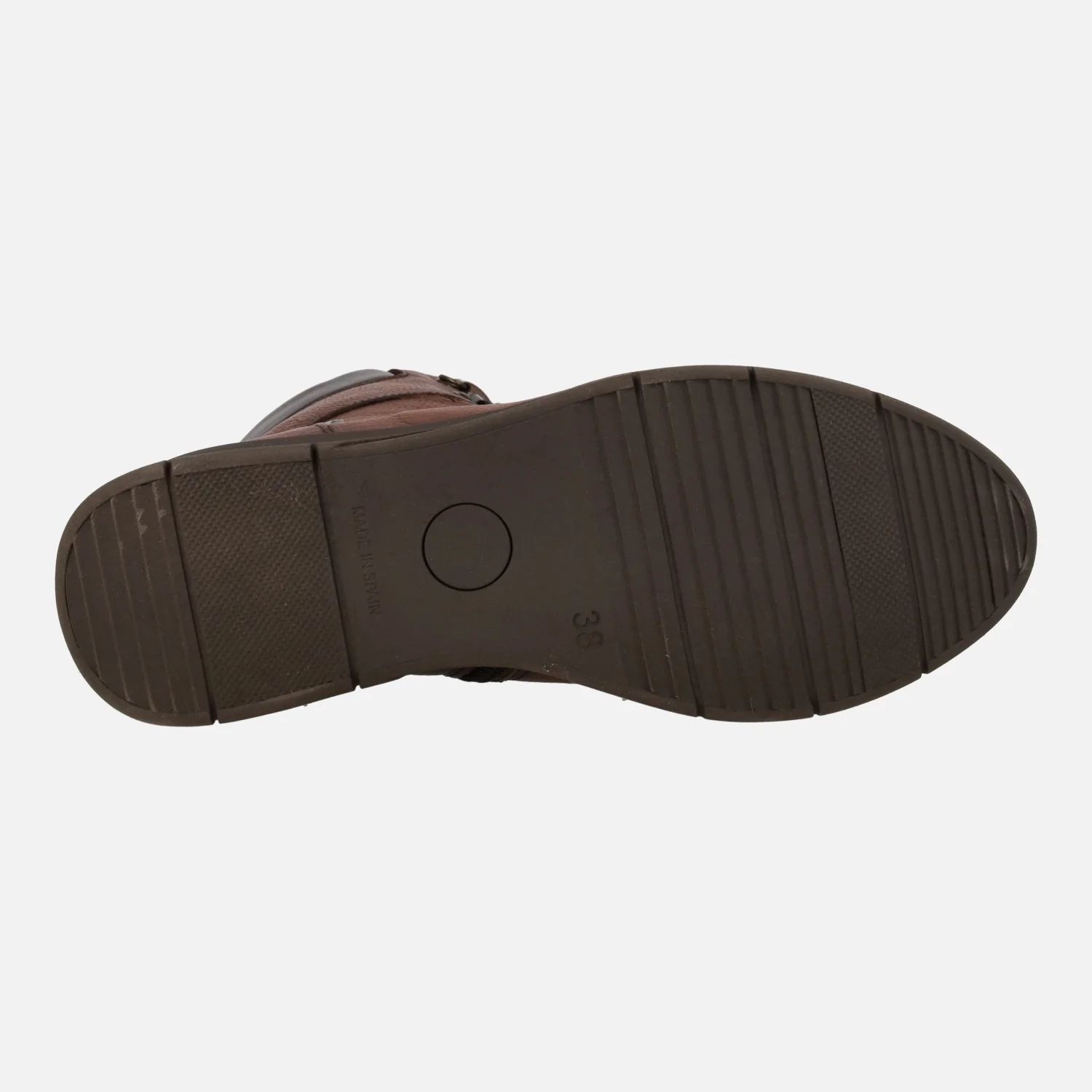 Botines marrones de piel con cordones y cremallera lateral - Image 5