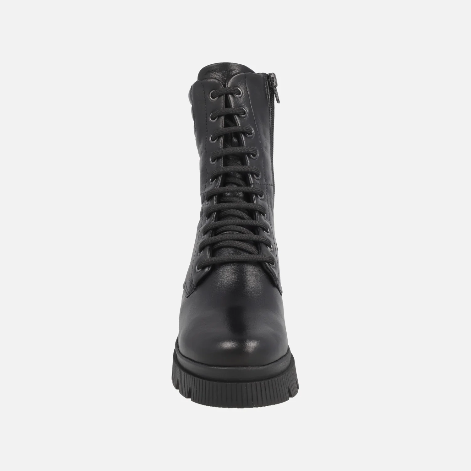 Botines negros de piel con caña alta y cuello acolchado - Image 5