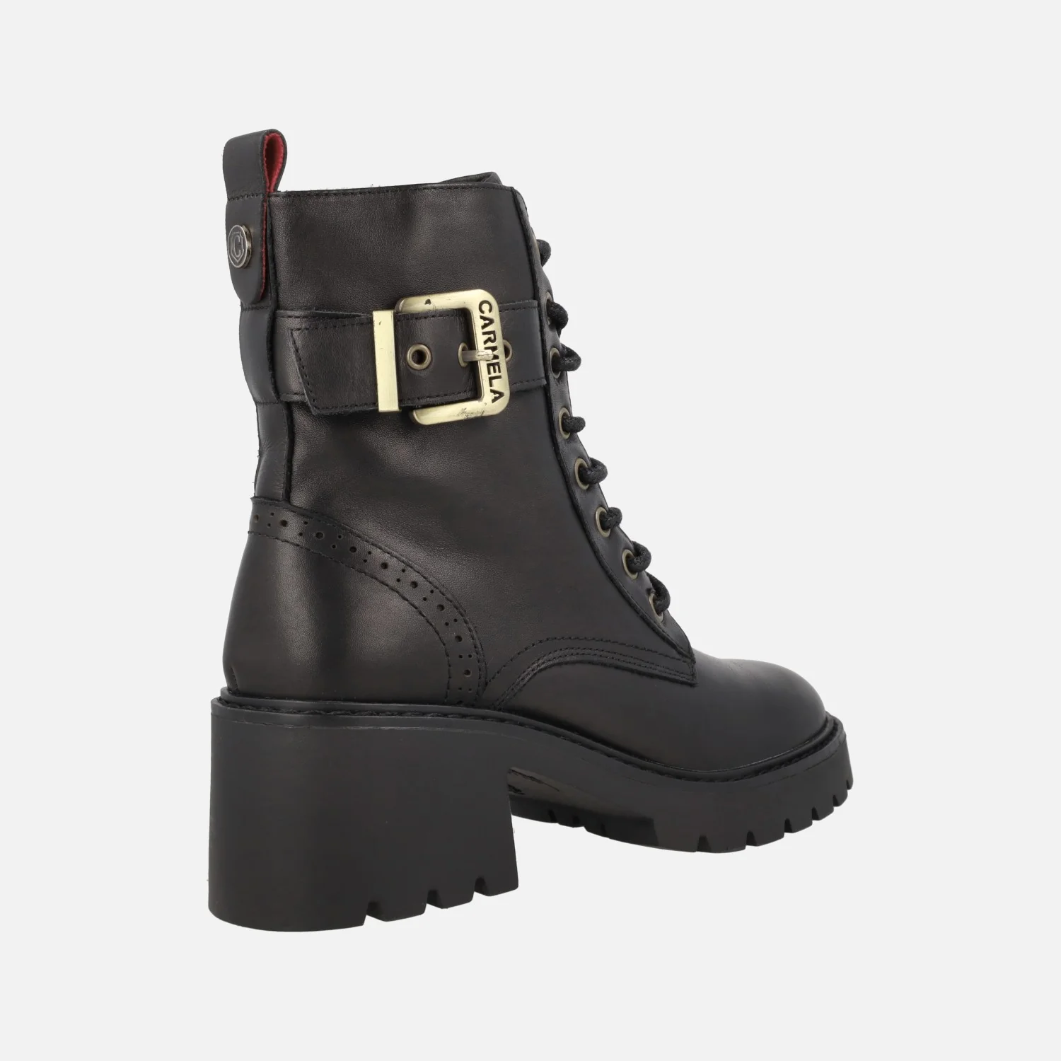 Botines negros de piel con cordones y piso track - Image 3