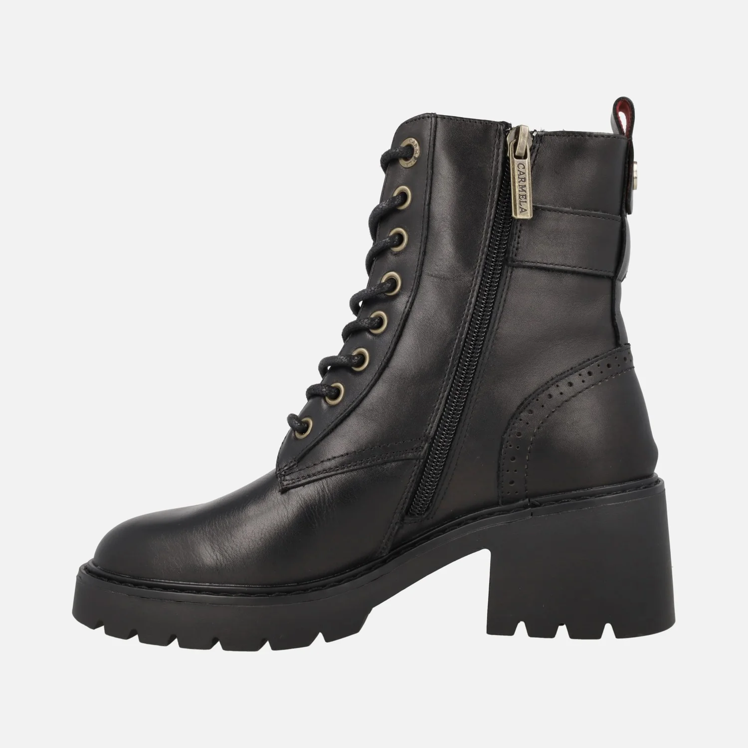 Botines negros de piel con cordones y piso track - Image 4