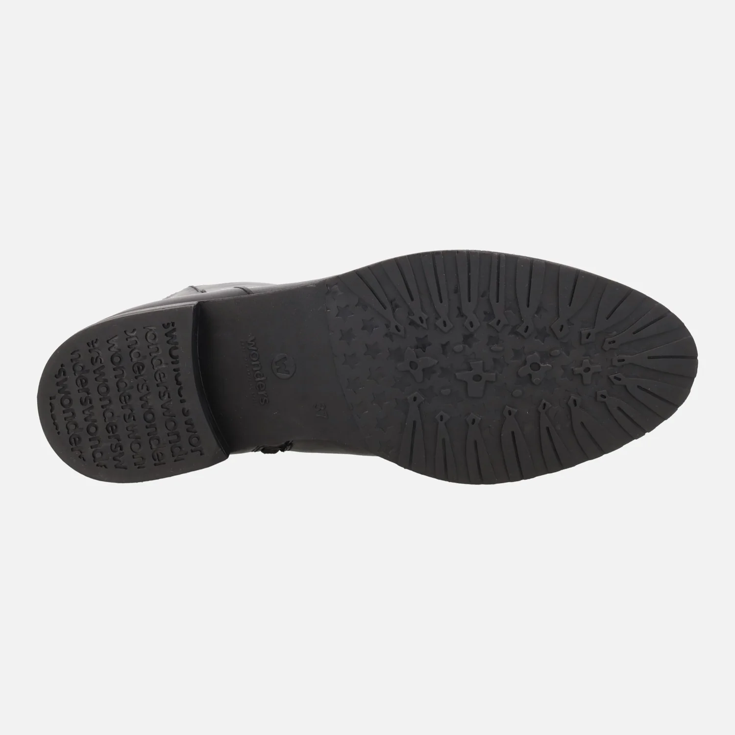 Botines negros de piel con tacón bajo C-54102 - Image 6