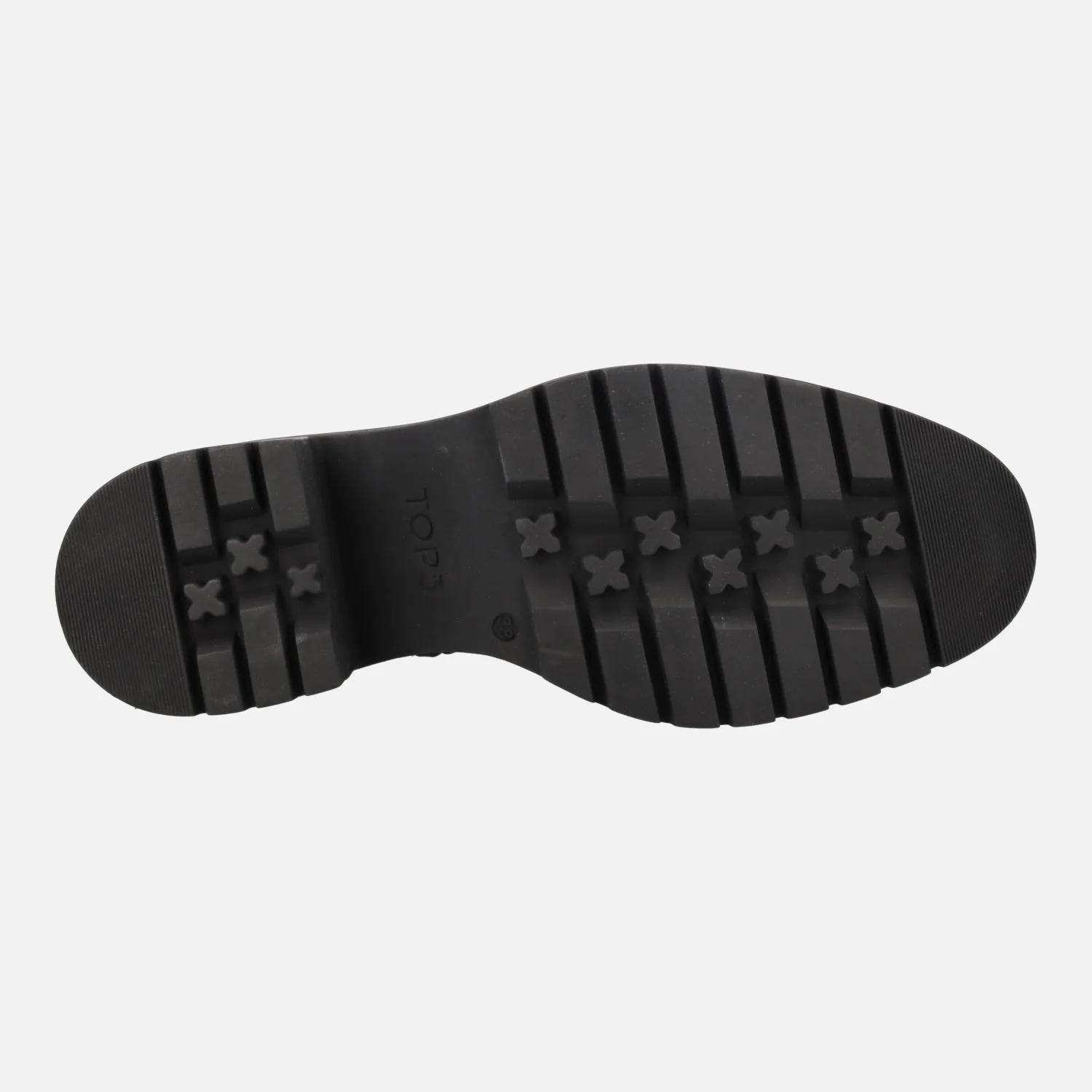 Botines negros de piel con tacón y piso de goma - Image 6
