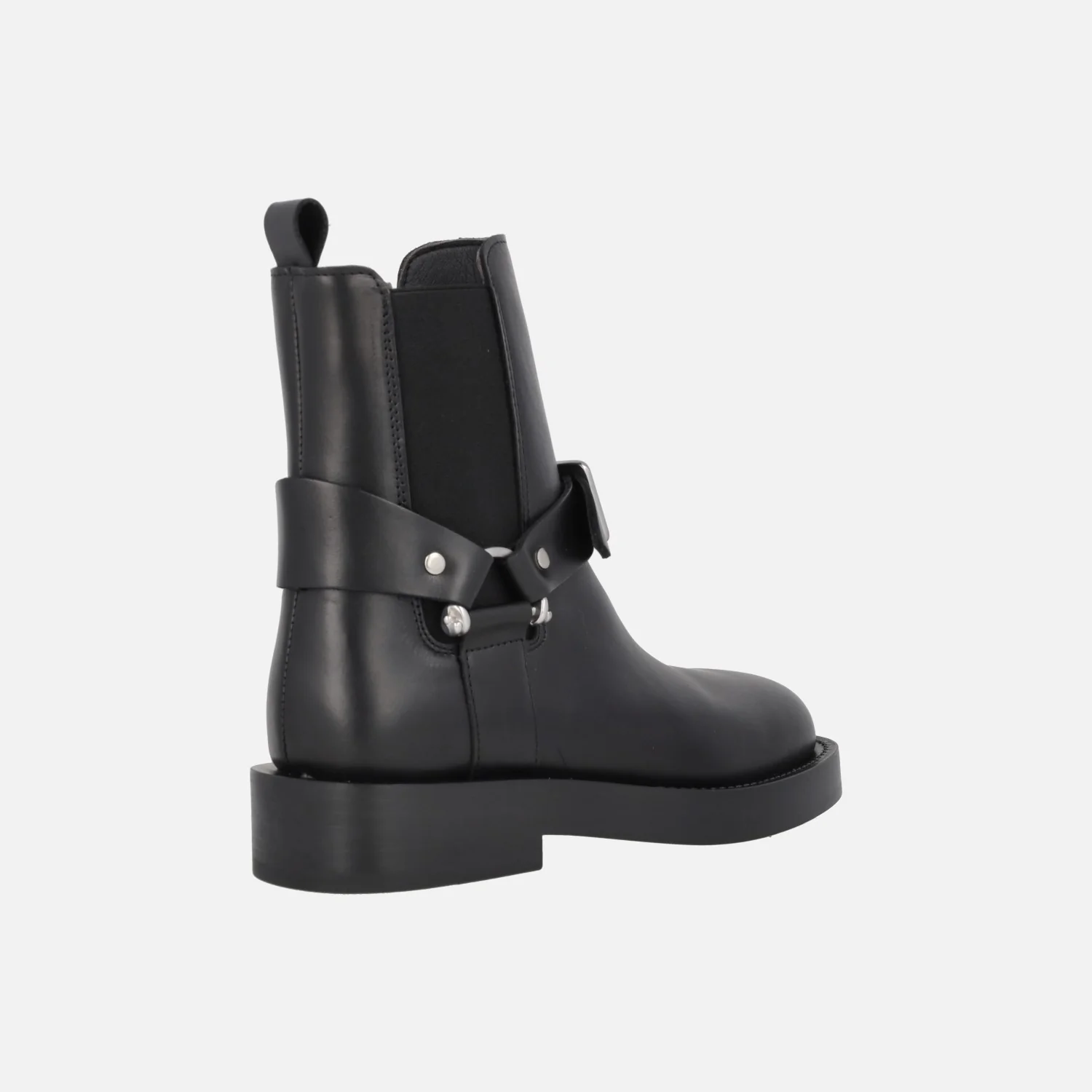 Botines negros de piel Eloise con hebilla frontal - Image 4