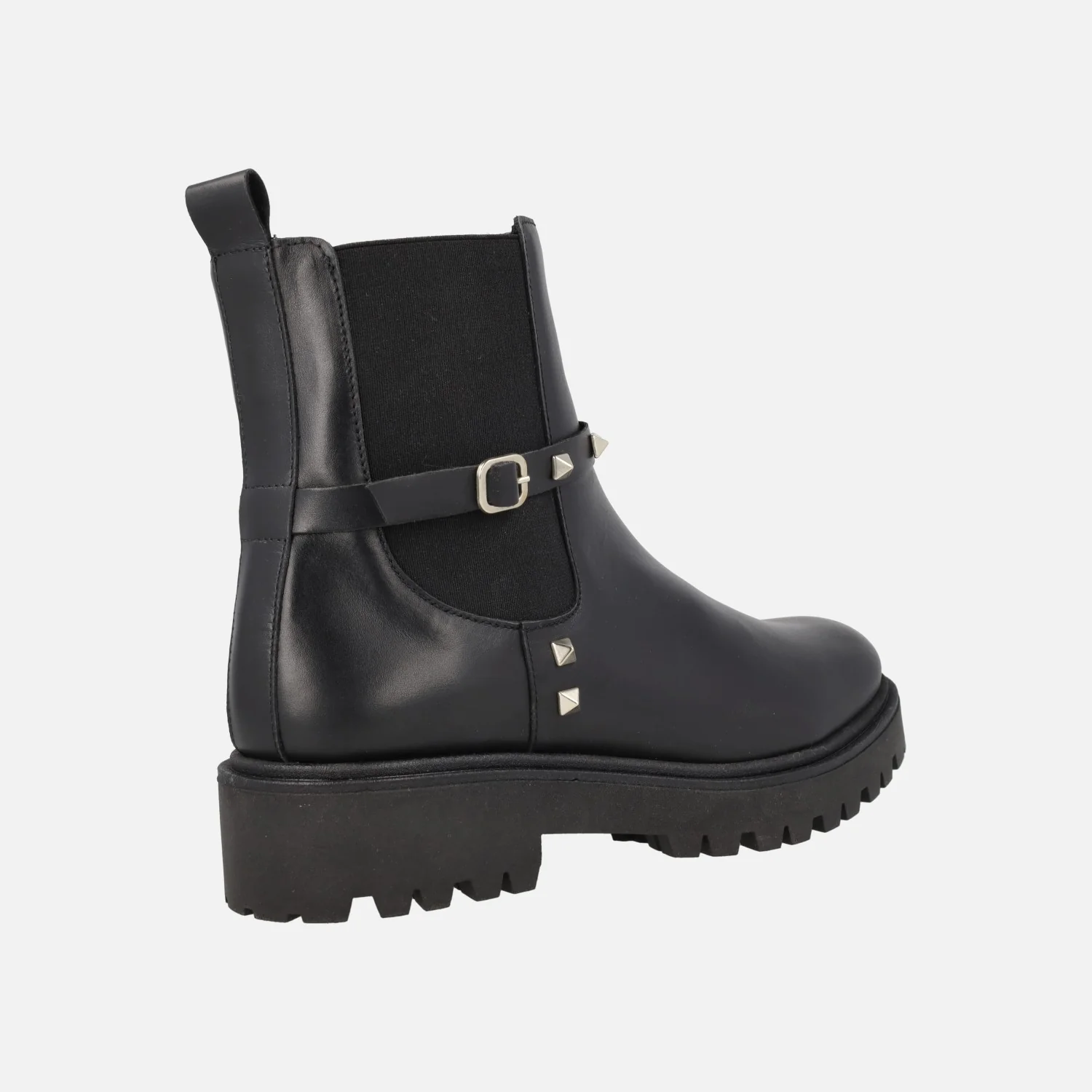 Botines negros de piel estilo chelsea con detalle de tachas doradas - Image 3