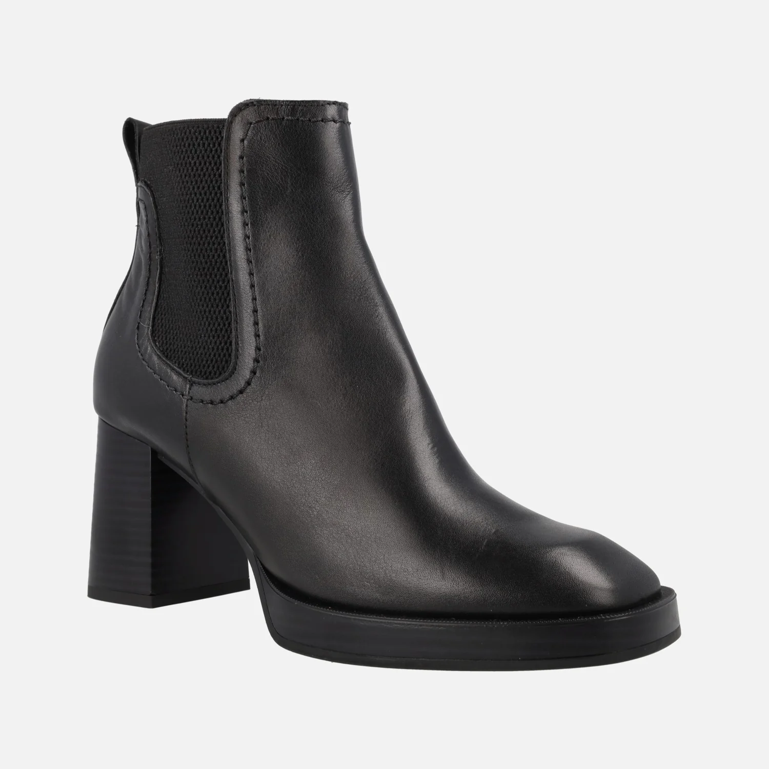Botines negros de piel estilo chelsea con tacón alto - Image 2
