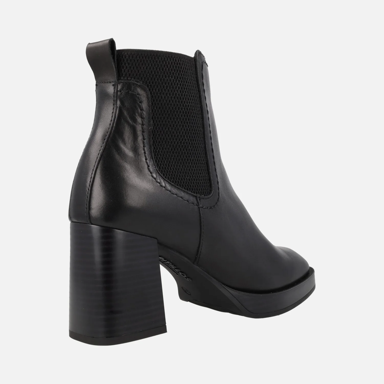 Botines negros de piel estilo chelsea con tacón alto - Image 3