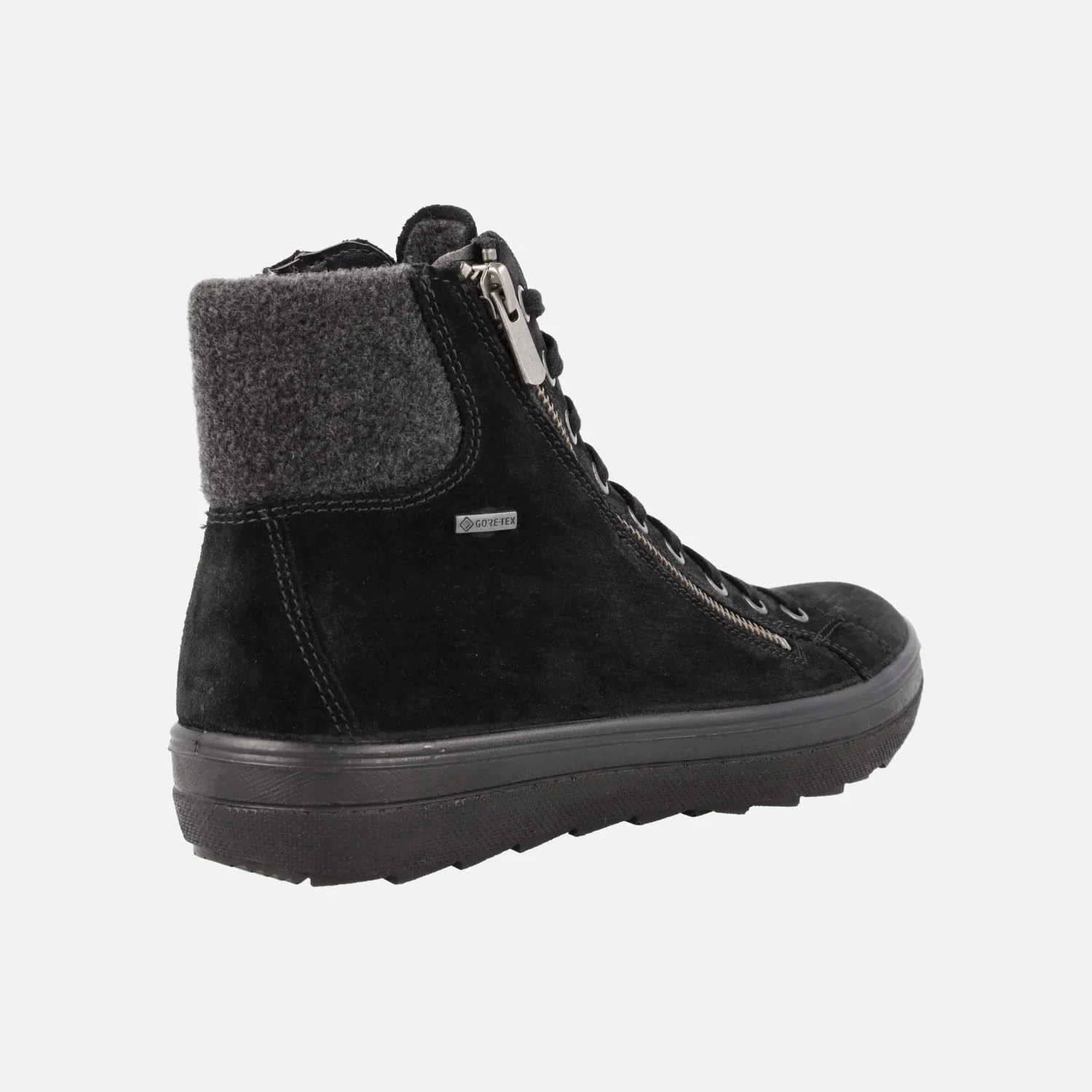 Botines negros de serraje con cordones y membrana Gore-tex - Image 4