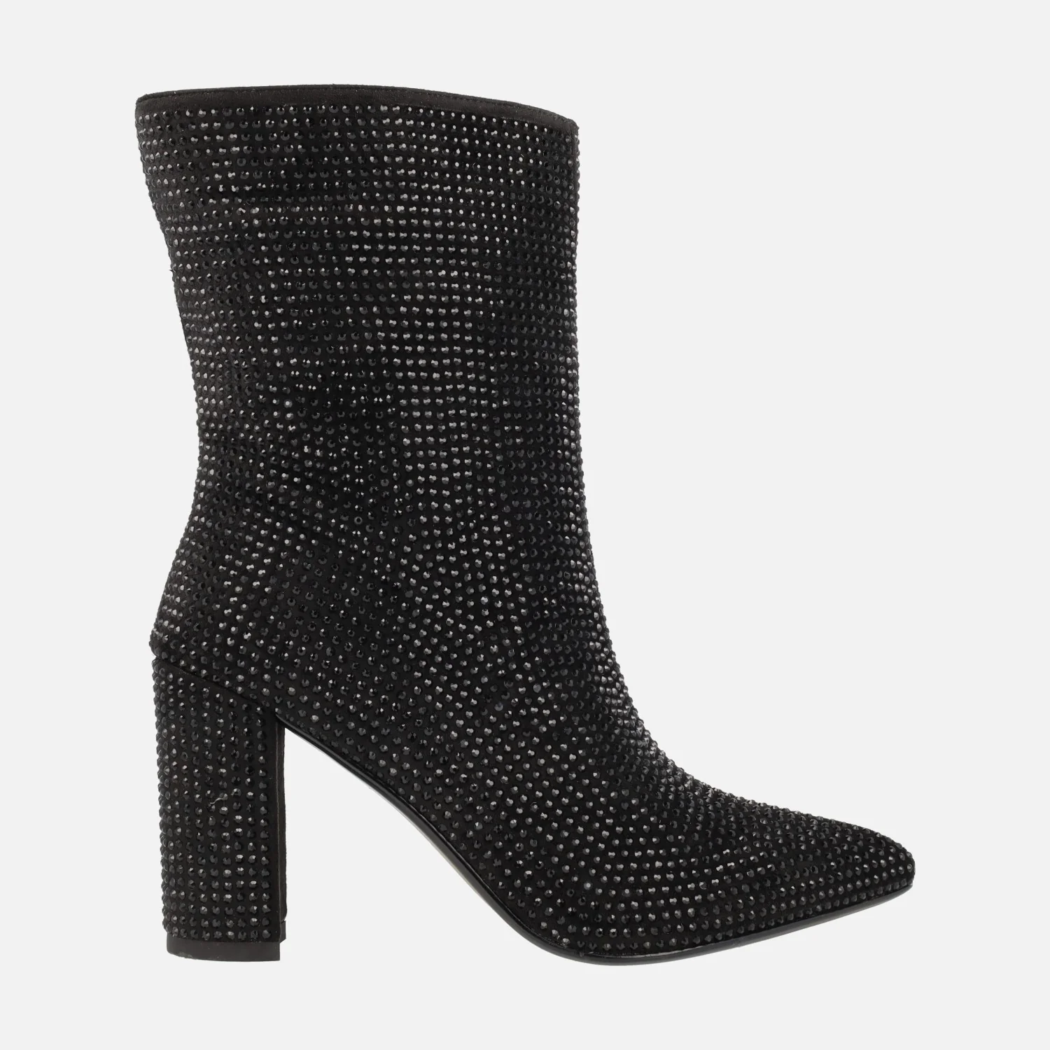 Botines negros de tacón alto cubiertos de strass Handre