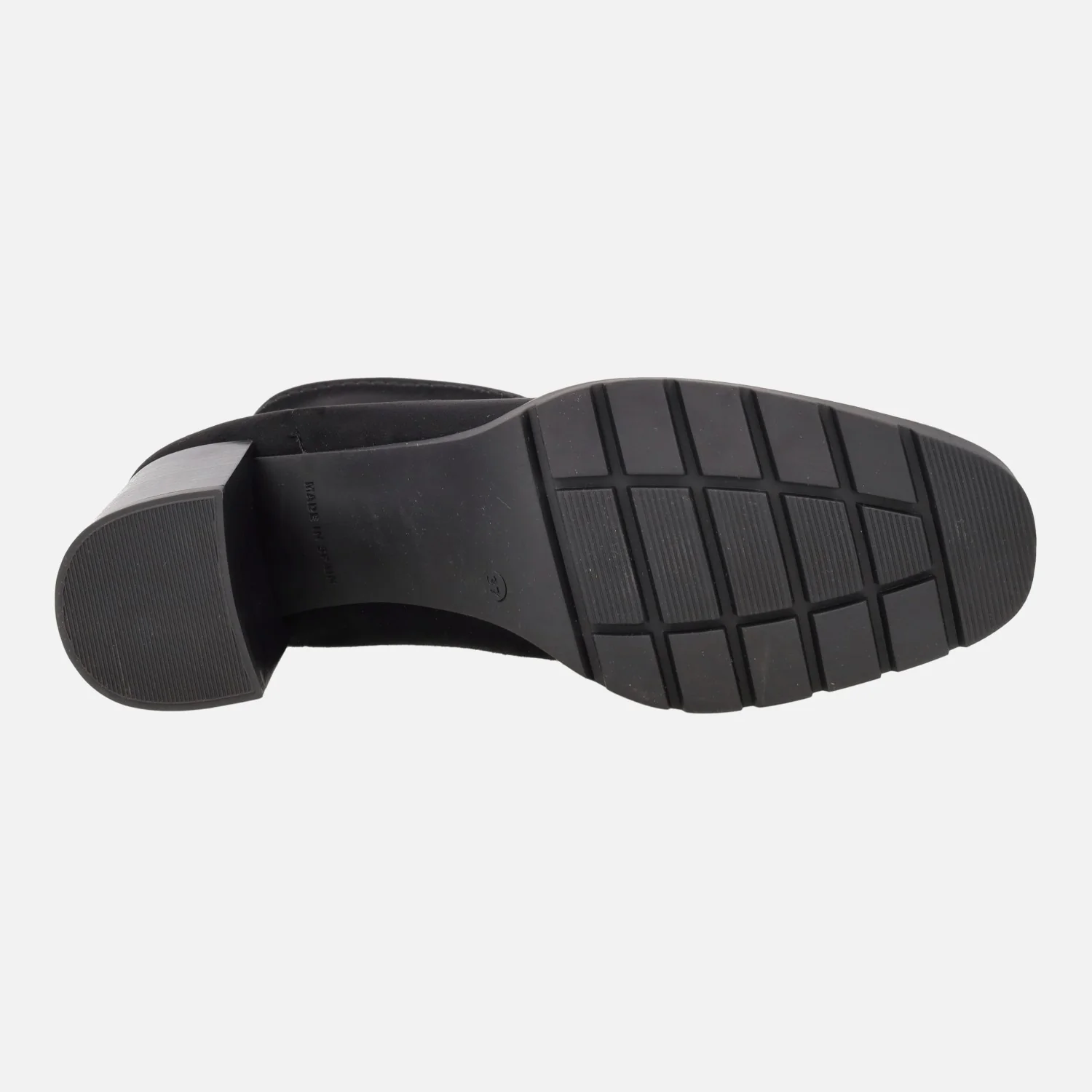 Botines negros de tacón en tejido elástico efecto ante - Image 6