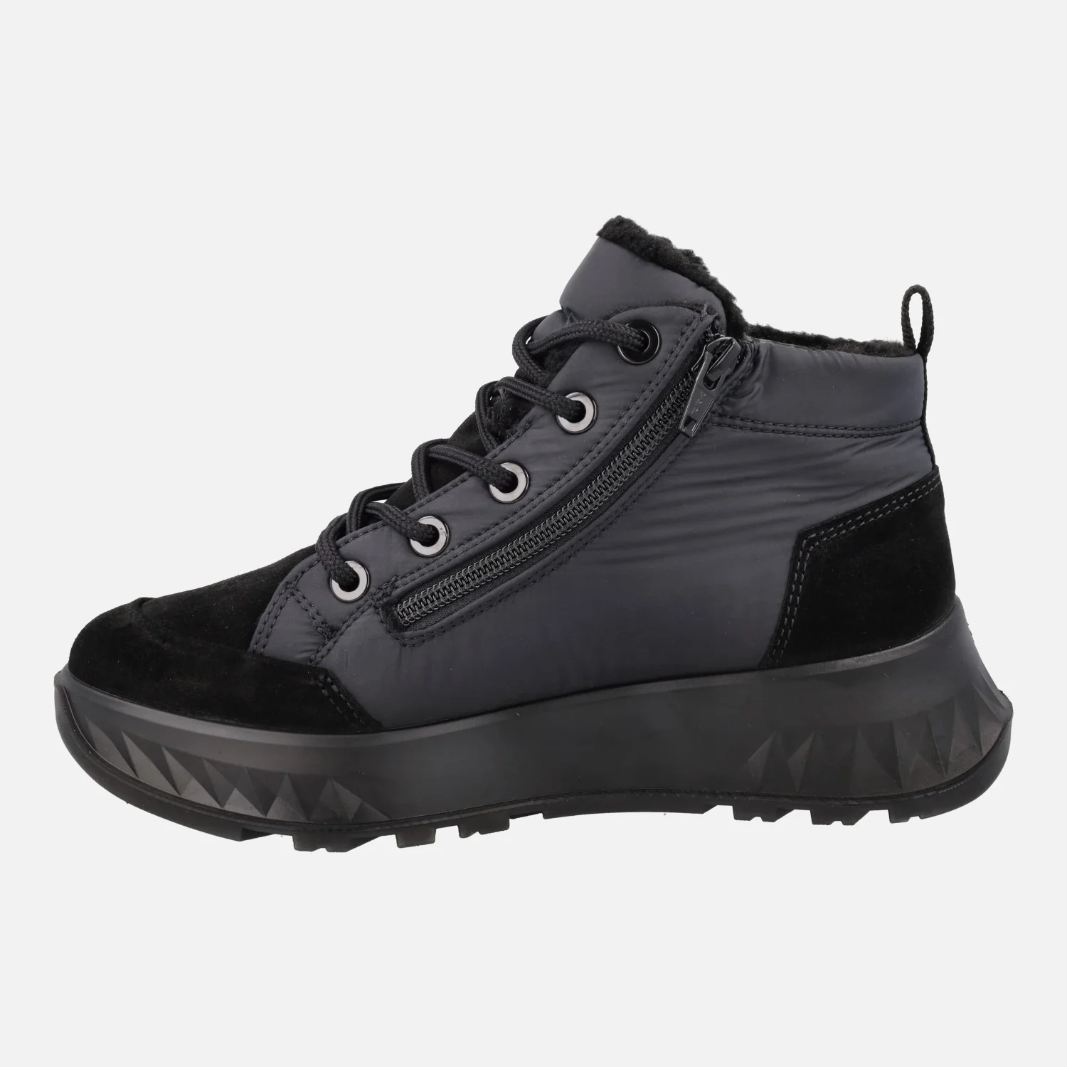Botines negros en combinado de serraje y tejido con membrana Gore tex - Image 4