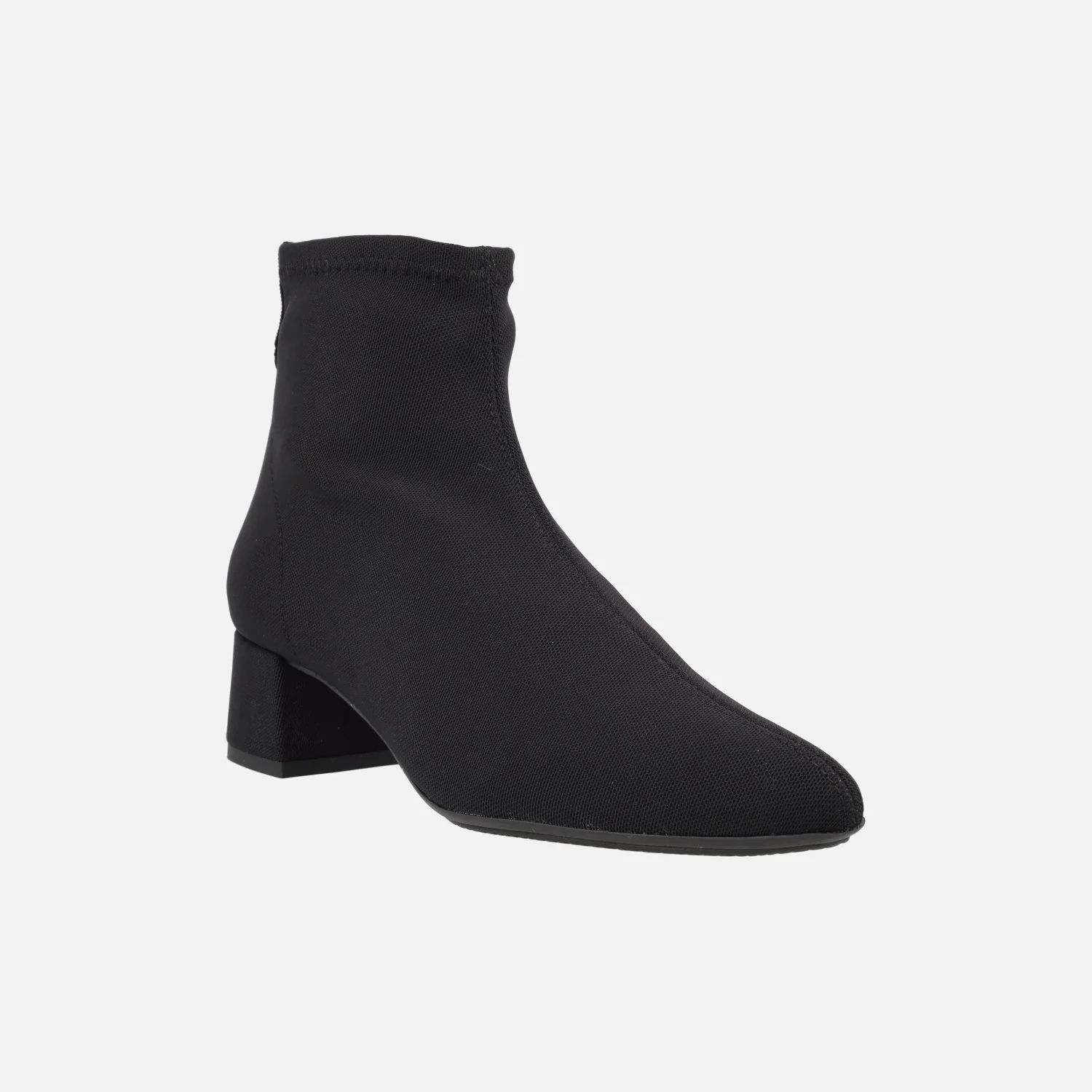 Botines negros en tejido elástico con tacón bajo - Image 2