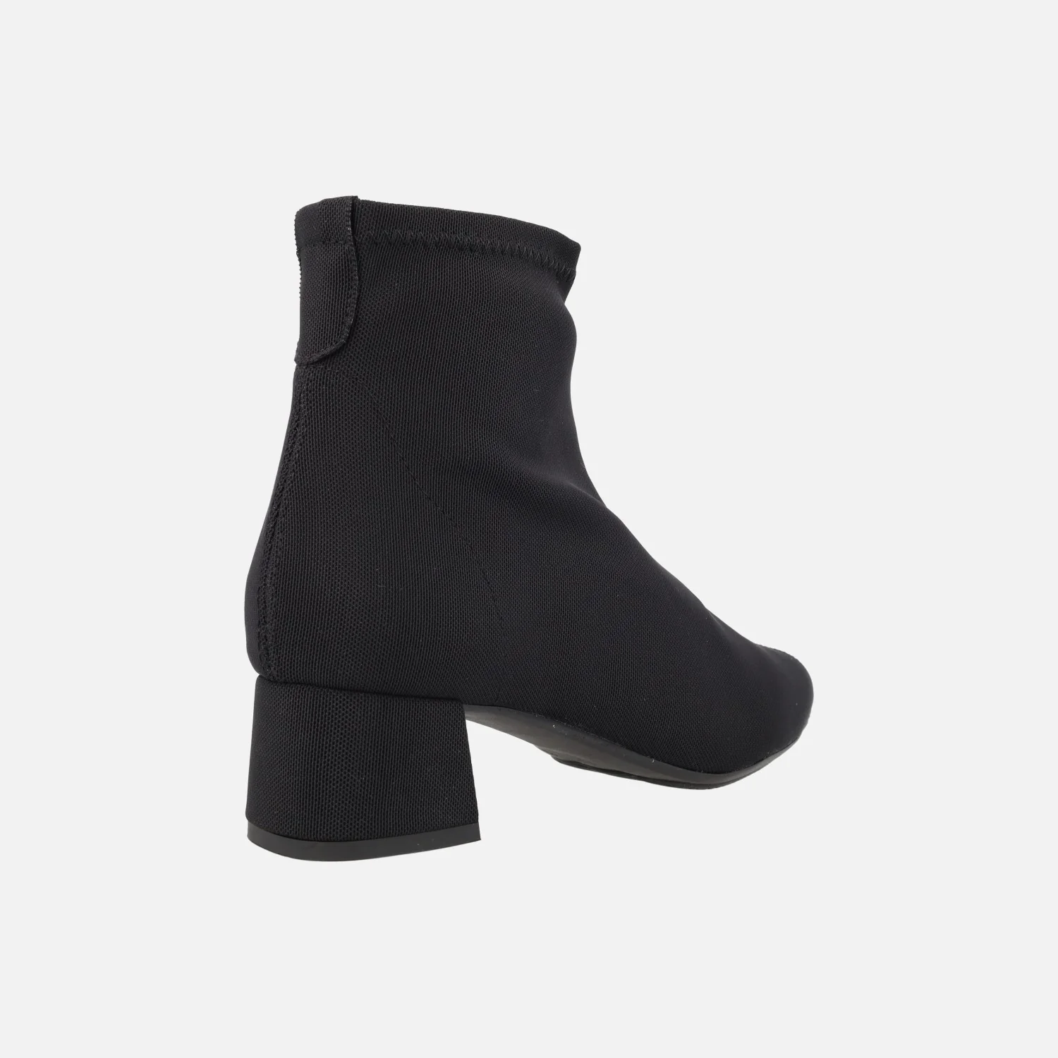 Botines negros en tejido elástico con tacón bajo - Image 3