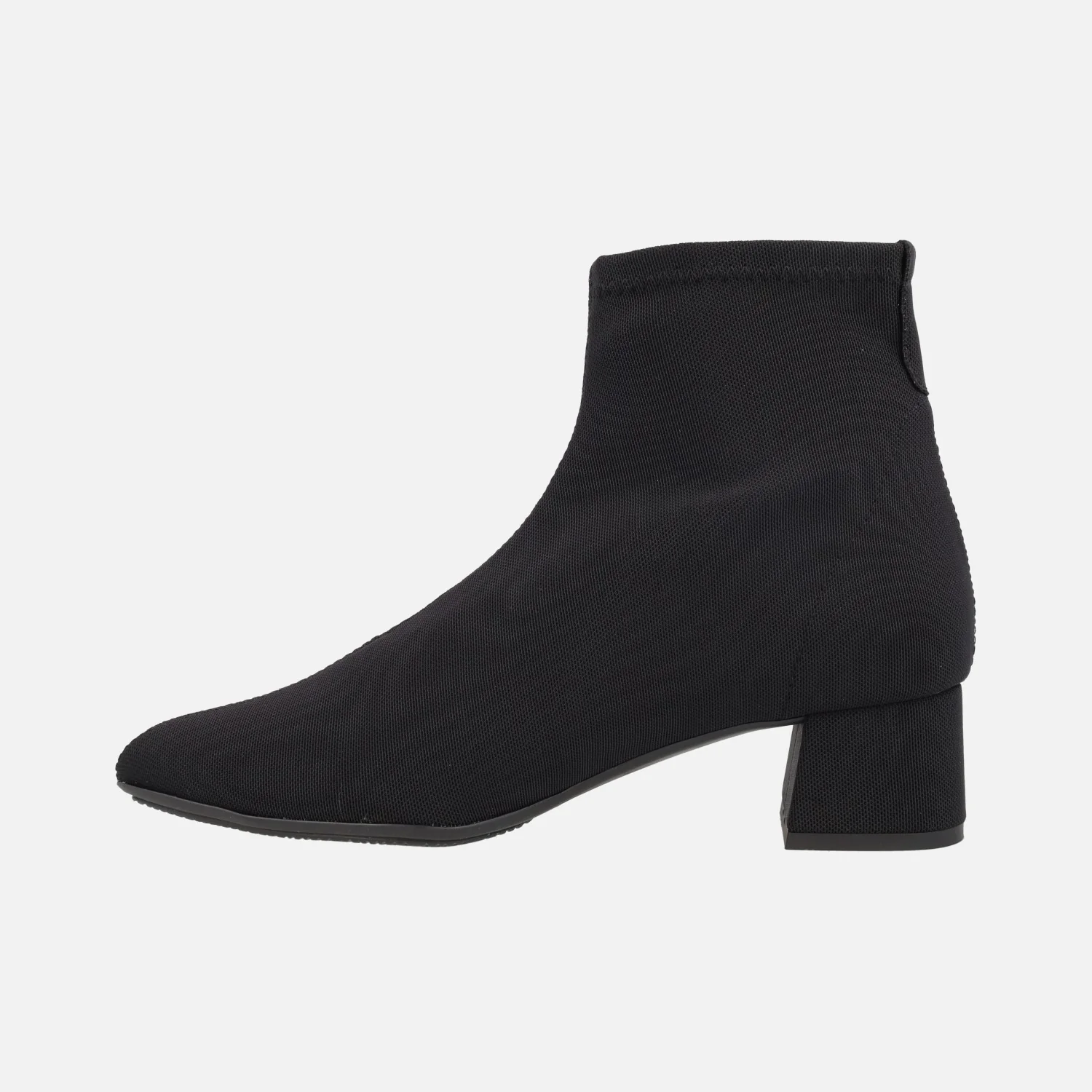 Botines negros en tejido elástico con tacón bajo - Image 4