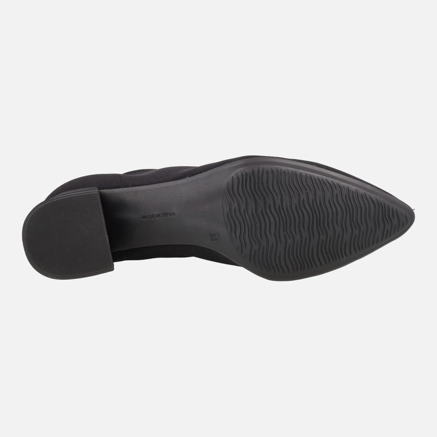 Botines negros en tejido elástico con tacón bajo - Image 6
