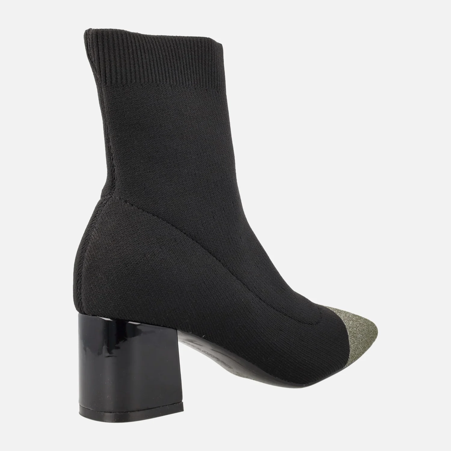Botines negros estilo calcetín con puntera dorada y tacón Vanlose - Image 5