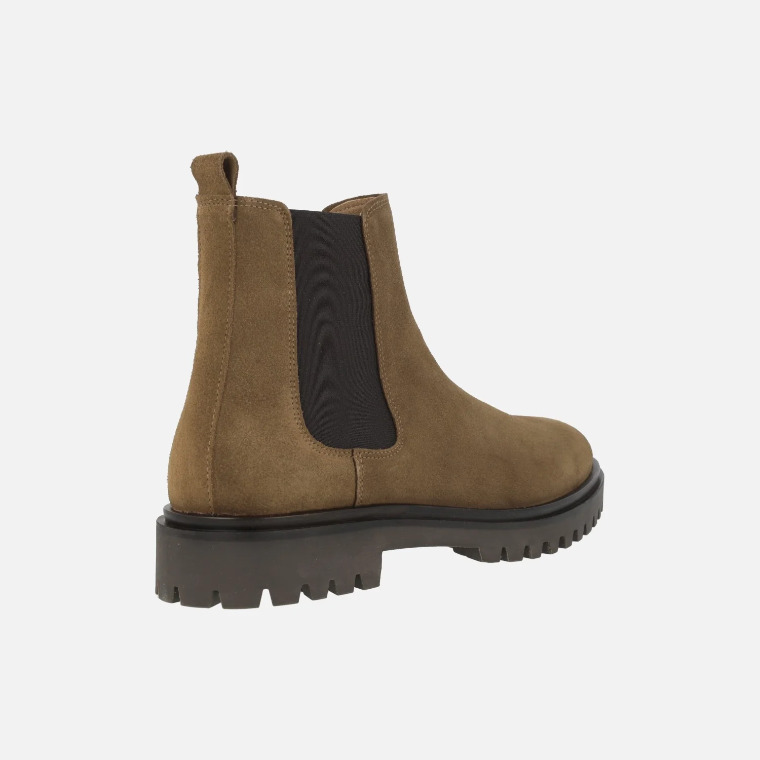 Botines para hombre estilo chelsea en serraje color cuero - Image 4