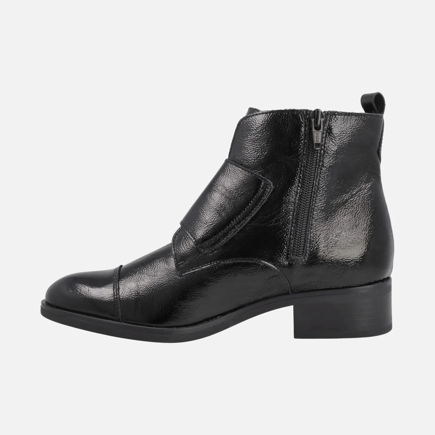 Botines negros de charol para mujer con dos hebillas - Image 4