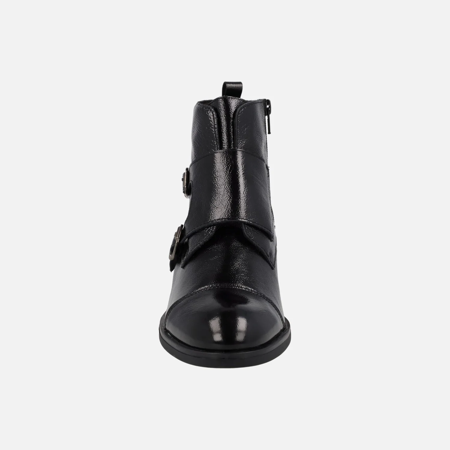 Botines negros de charol para mujer con dos hebillas - Image 5