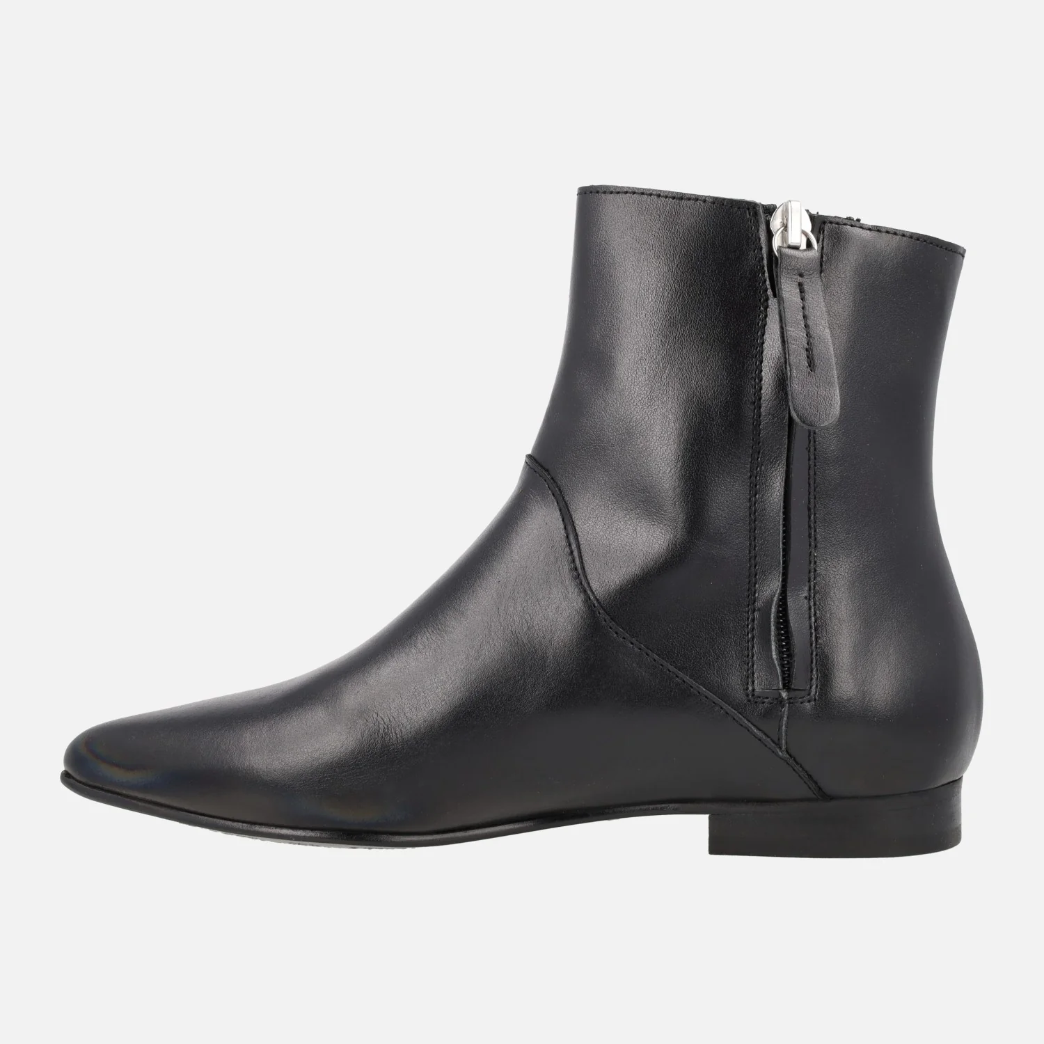 Botines planos negros de piel Elisa - Image 3