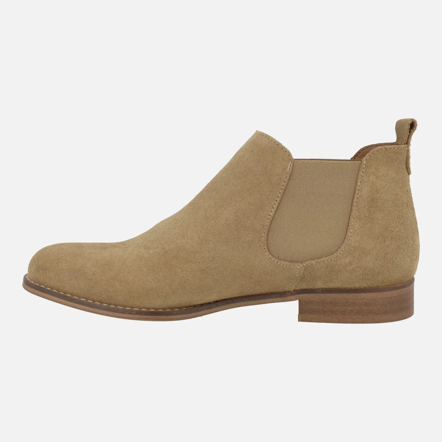 Botines tobilleros estilo chelsea en serraje camel - Image 4