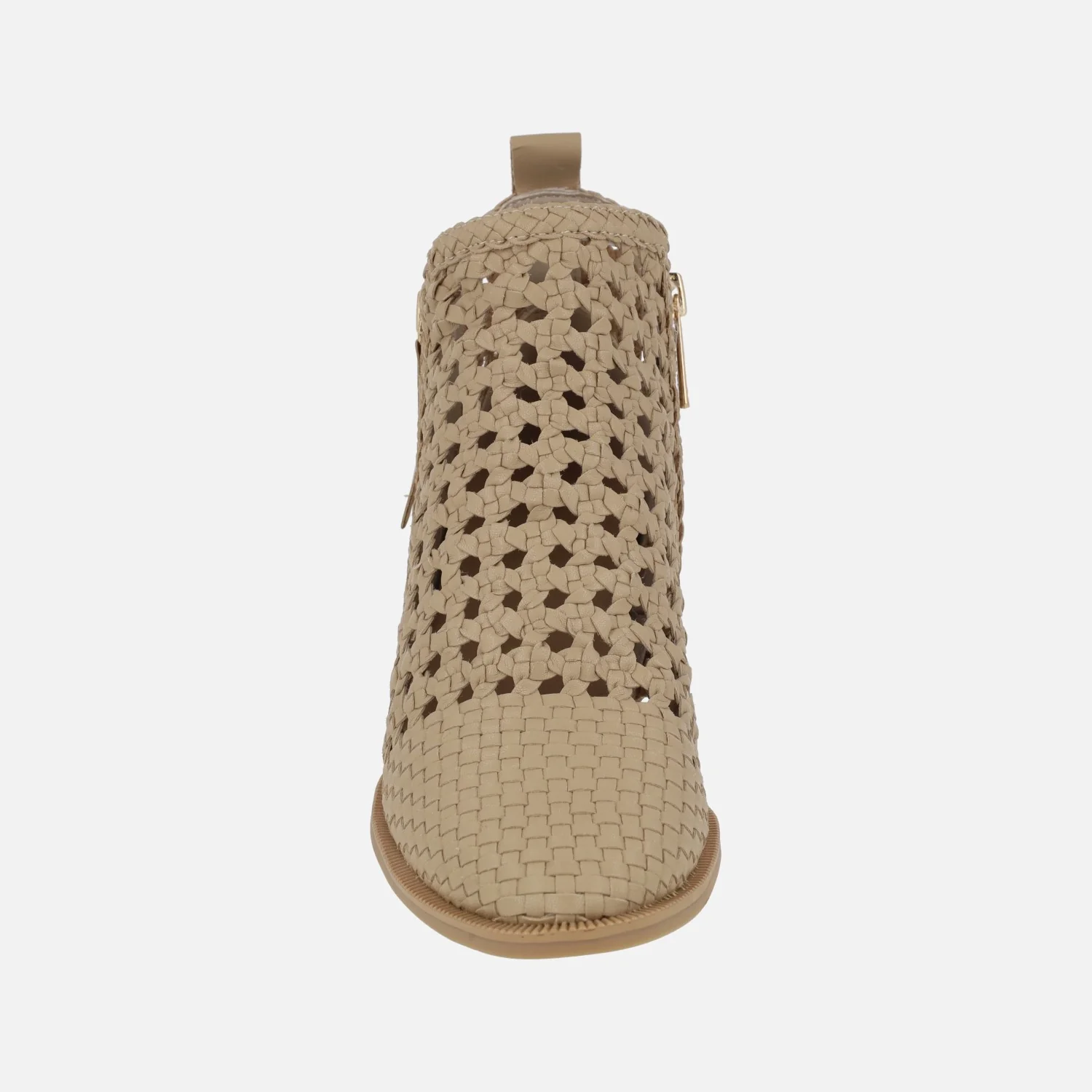 Botines trenzados en color beige con detalle de cremalleras - Image 5