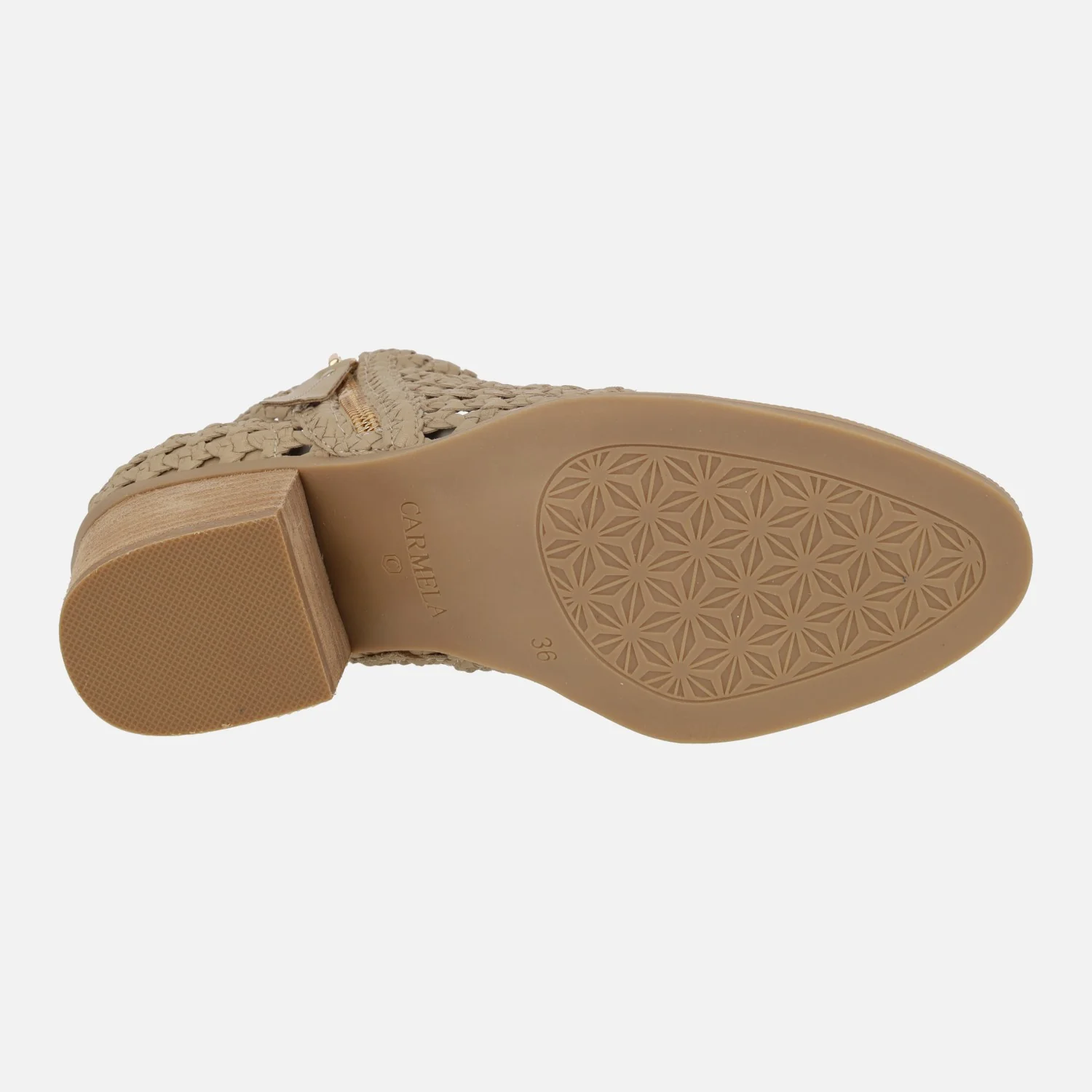 Botines trenzados en color beige con detalle de cremalleras - Image 6