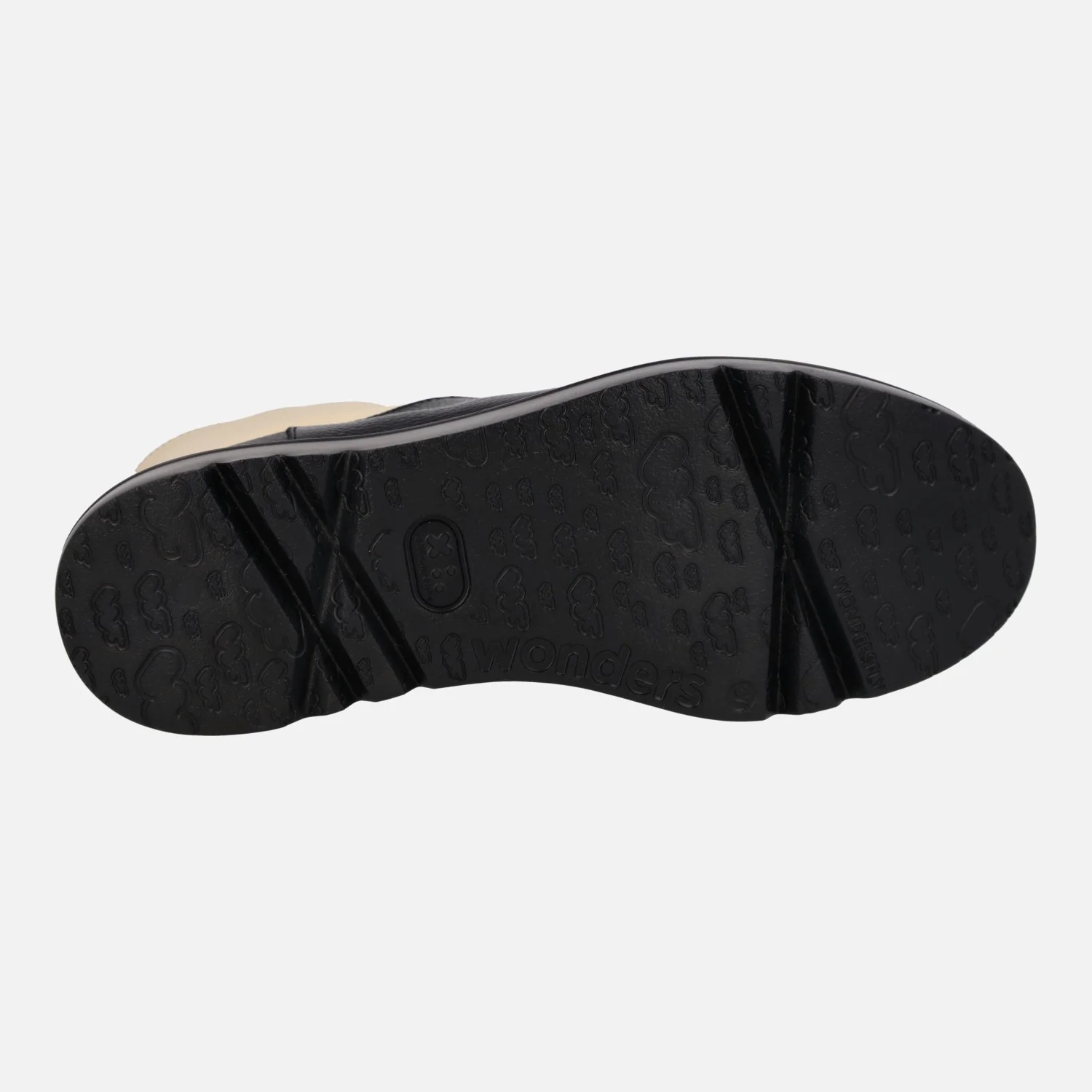 Botines Wonders en combinado negro y crema con cremallera frontal - Image 5