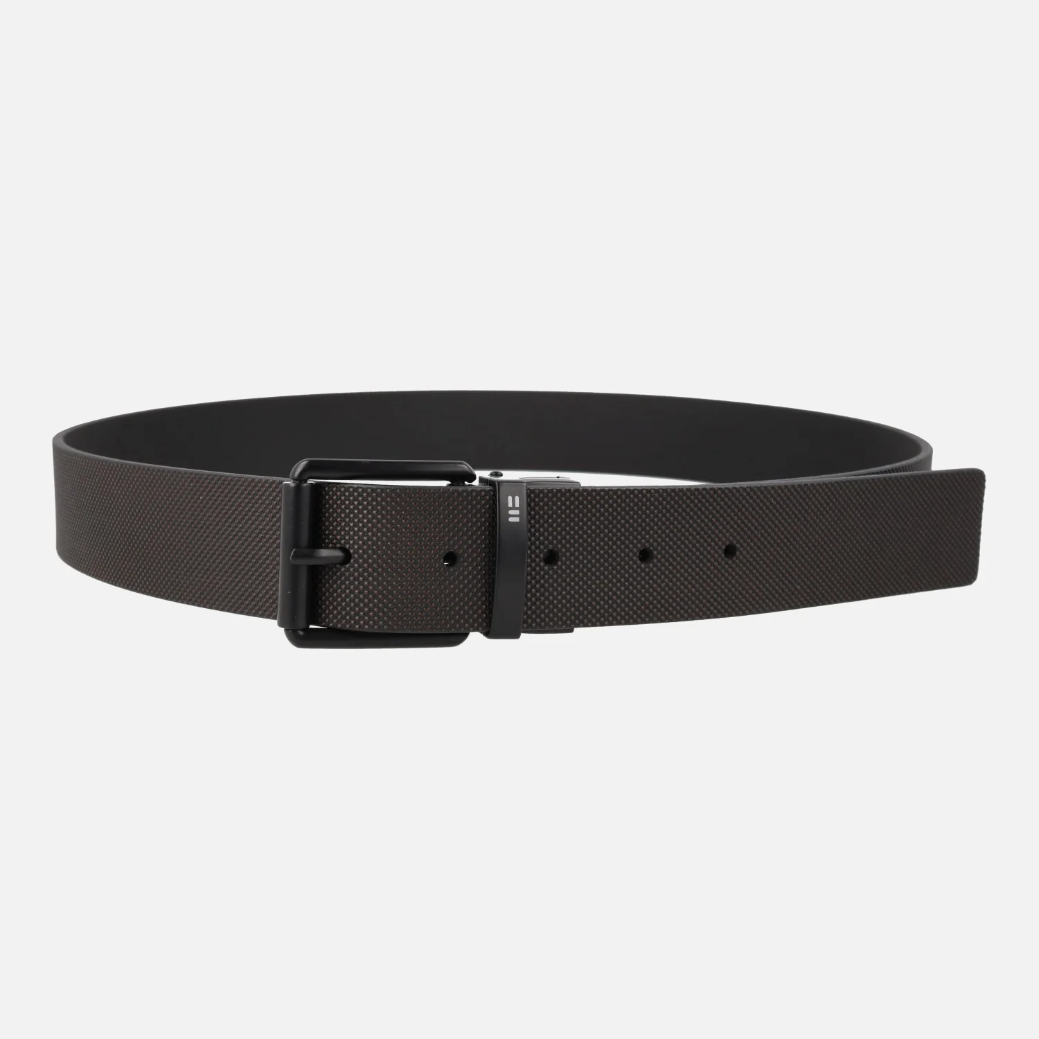 Cinturones reversibles para hombre negro liso - grabado burdeos - Image 3