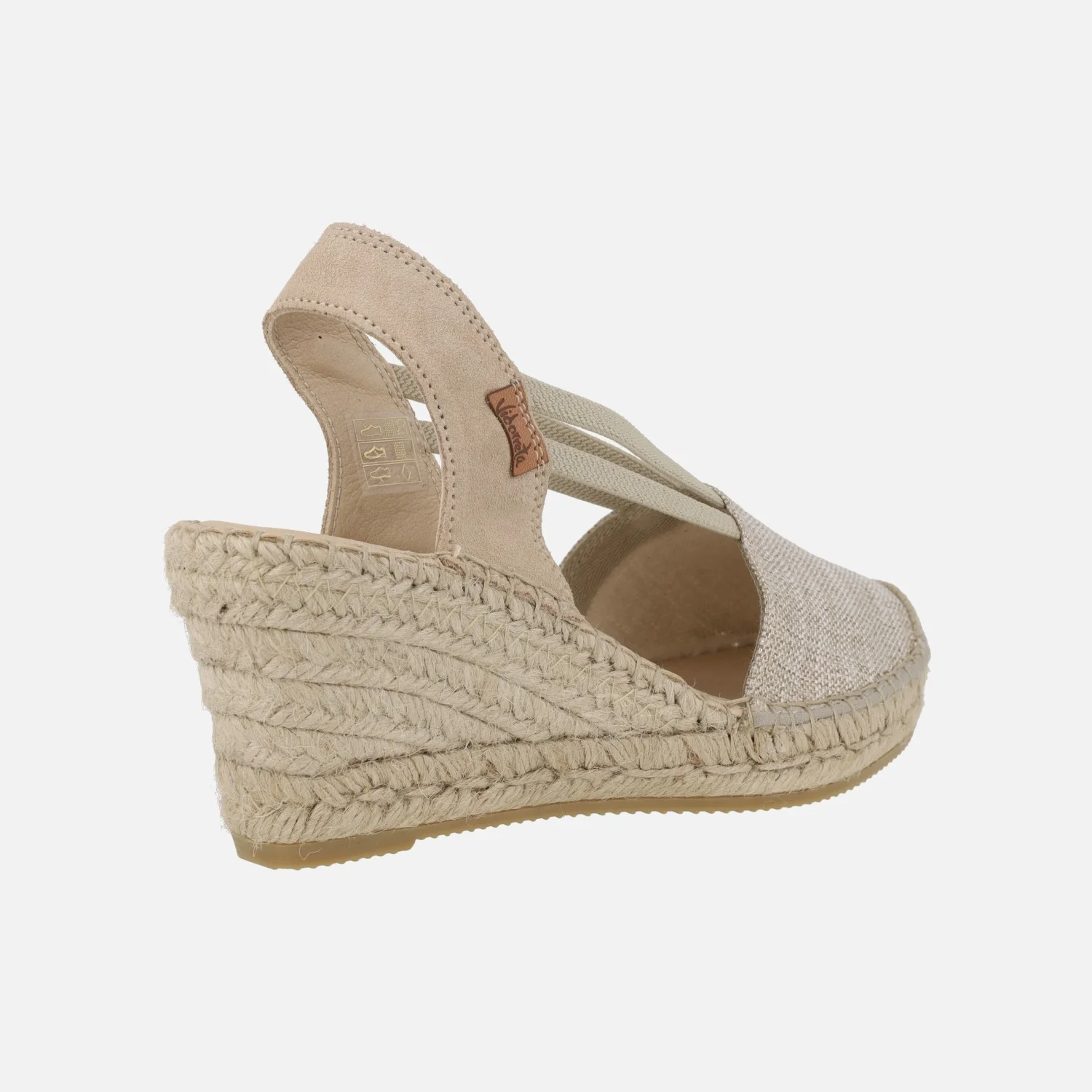 Zapatillas de esparto en tejido beige con elásticos laterales - Image 4