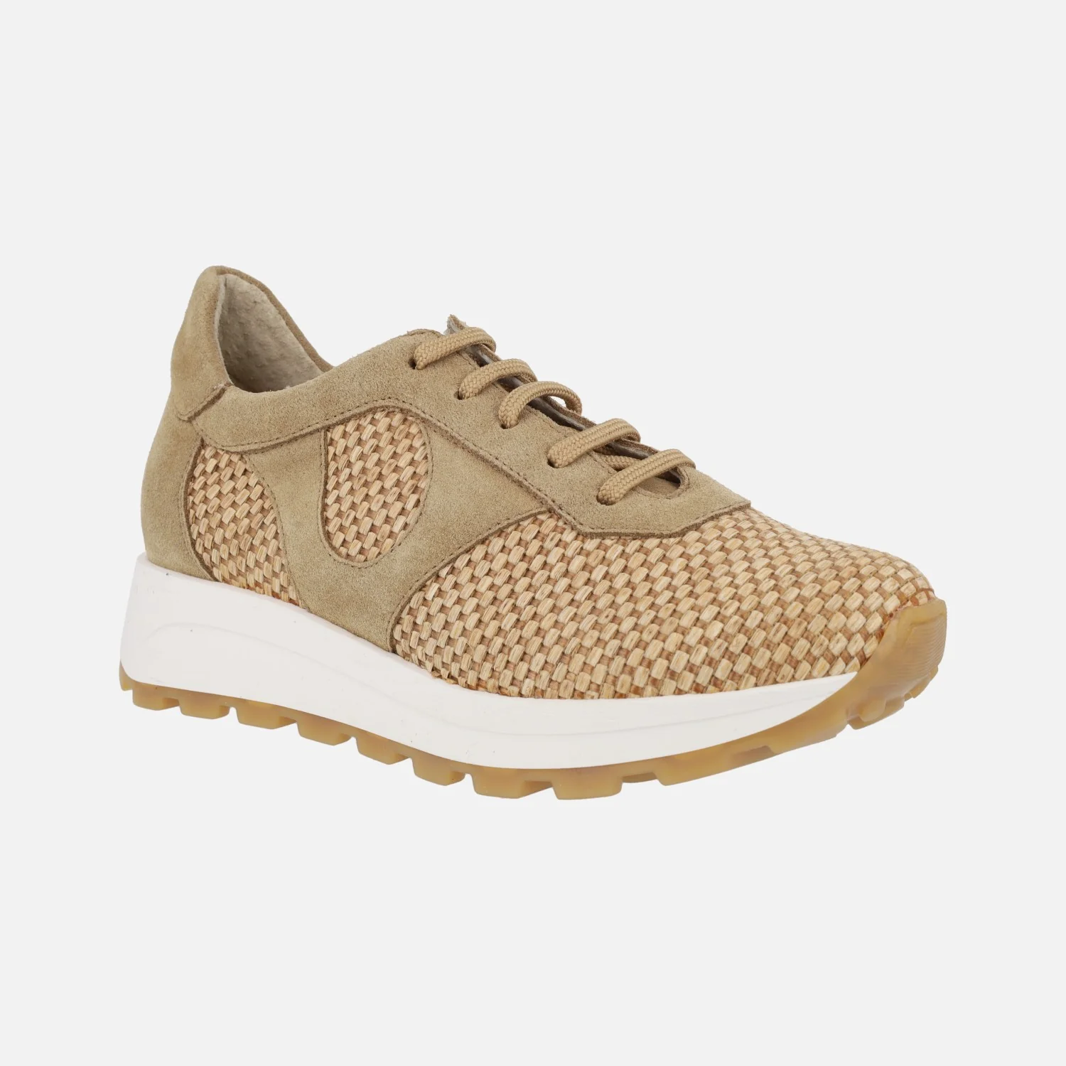 Deportivas de cordones en combinado de rafia y serraje - Image 12
