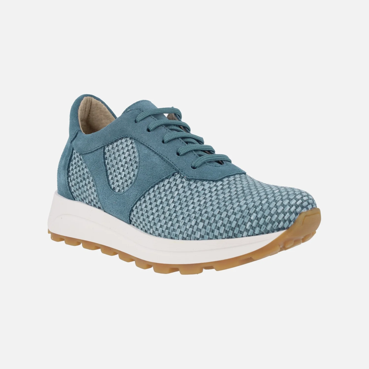 Deportivas de cordones en combinado de rafia y serraje - Image 2
