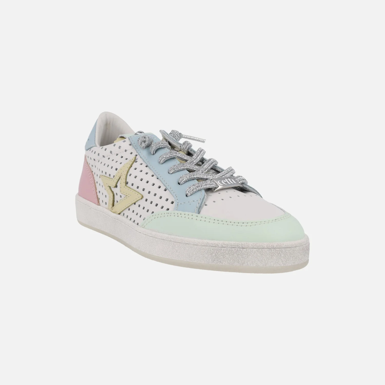Deportivas de piel con calados en combinado multicolor - Image 3