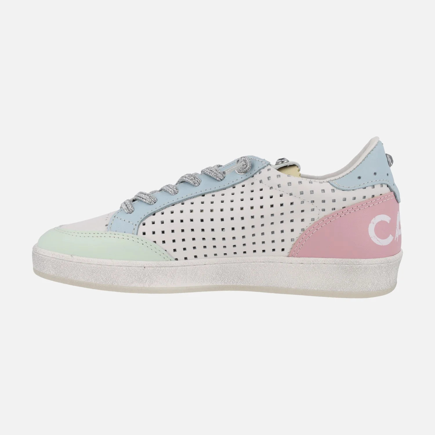 Deportivas de piel con calados en combinado multicolor - Image 4