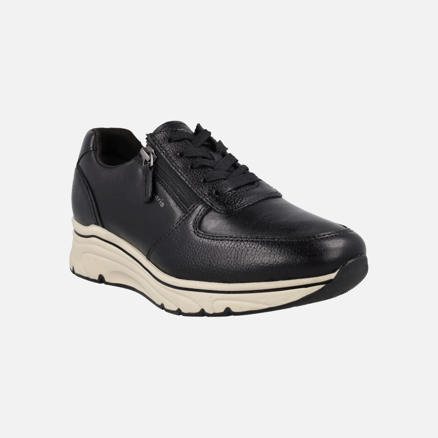 Deportivas de piel con cordones y cremallera lateral - Image 2