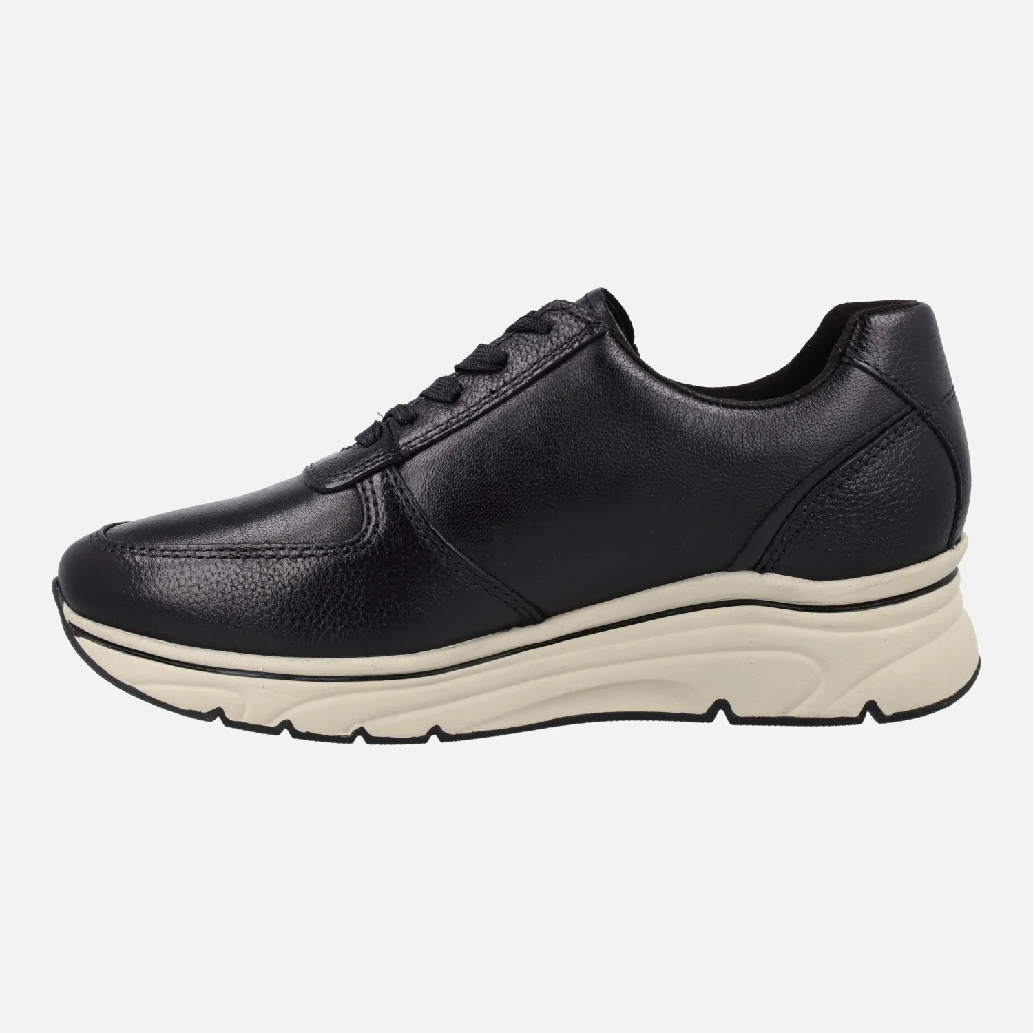 Deportivas de piel con cordones y cremallera lateral - Image 3