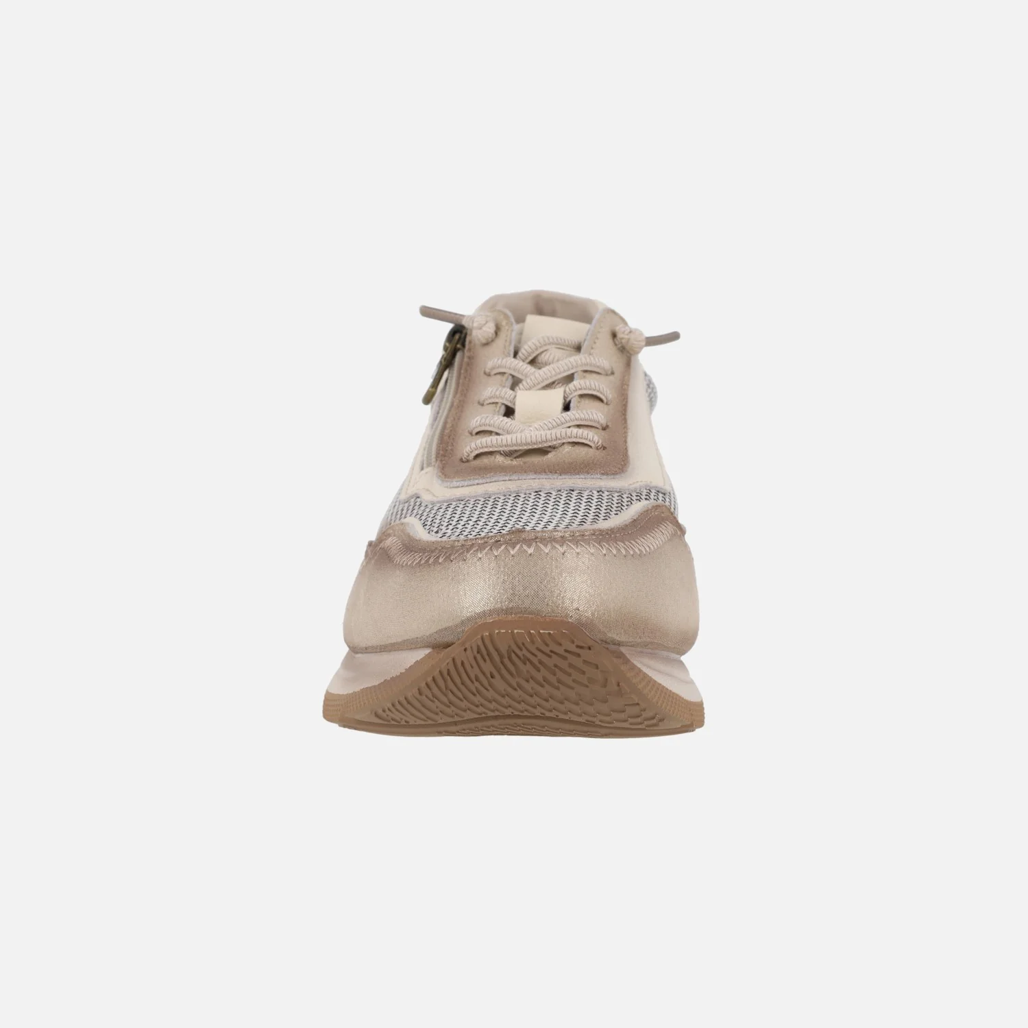 Deportivas de piel y rejilla con cordones y cremallera - Image 5