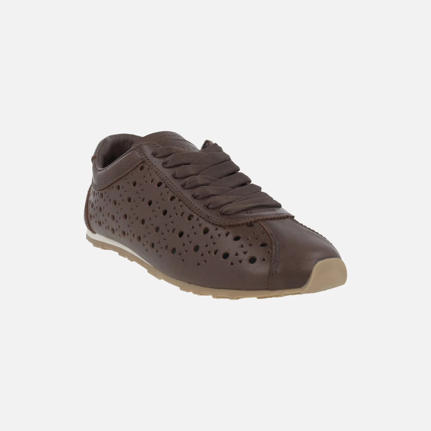 Deportivas marrones de piel con calados Logan - Image 2